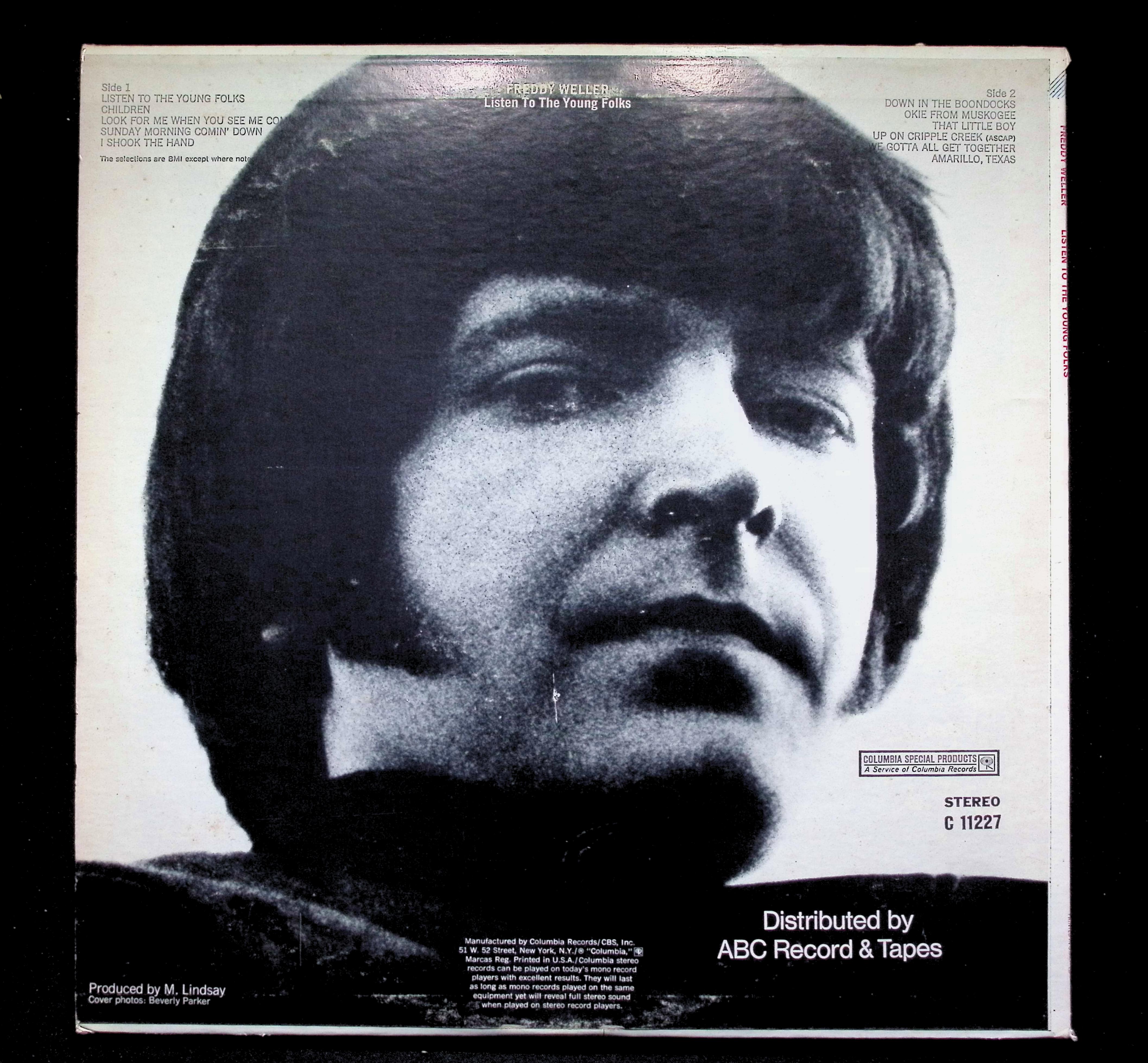 Freddy Weller Listen To The Young Folks LP 1970 Columbia Country — image 2