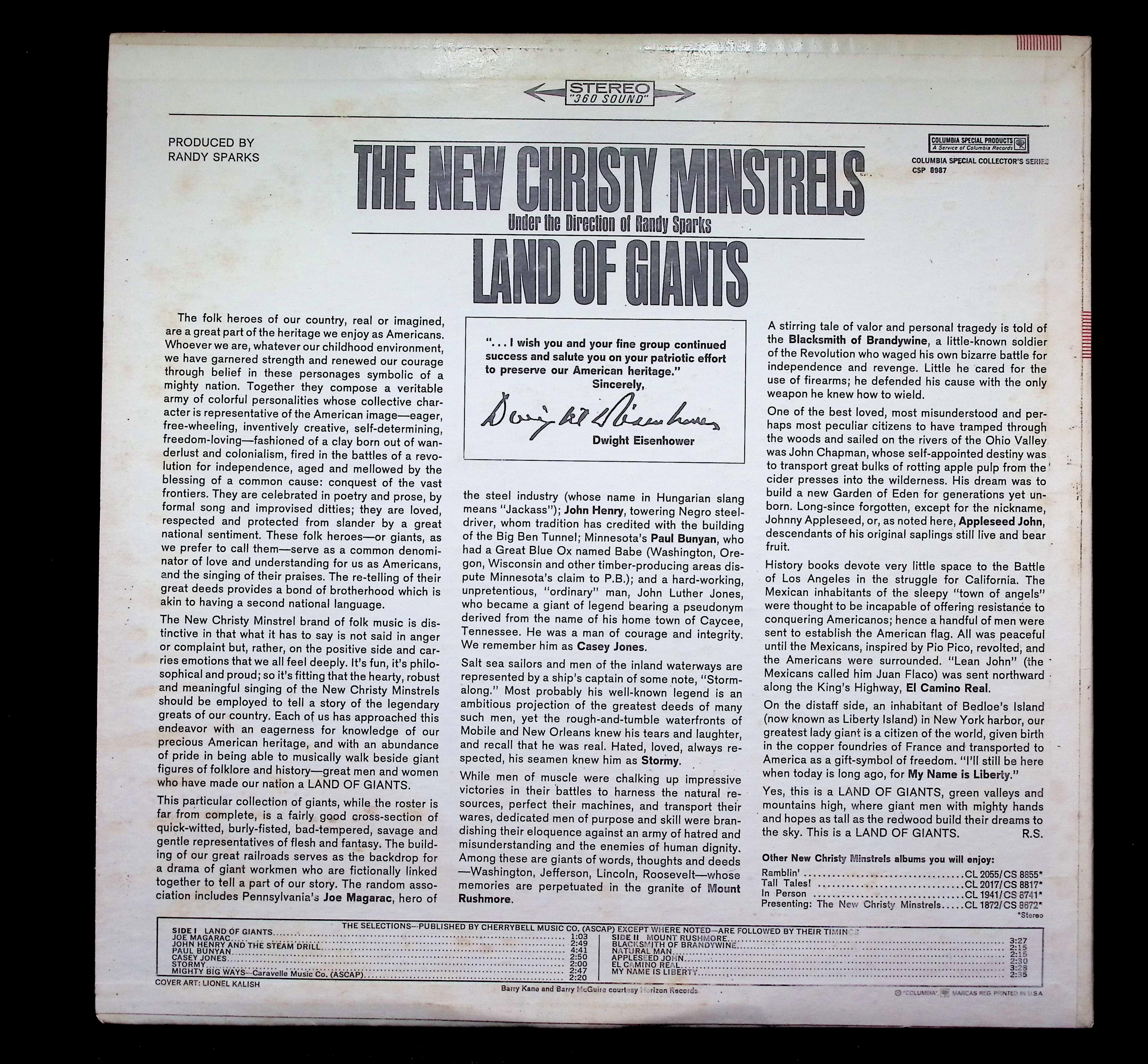 The New Christy Minstrels Land of Giants LP 1964 Columbia Folk — image 2