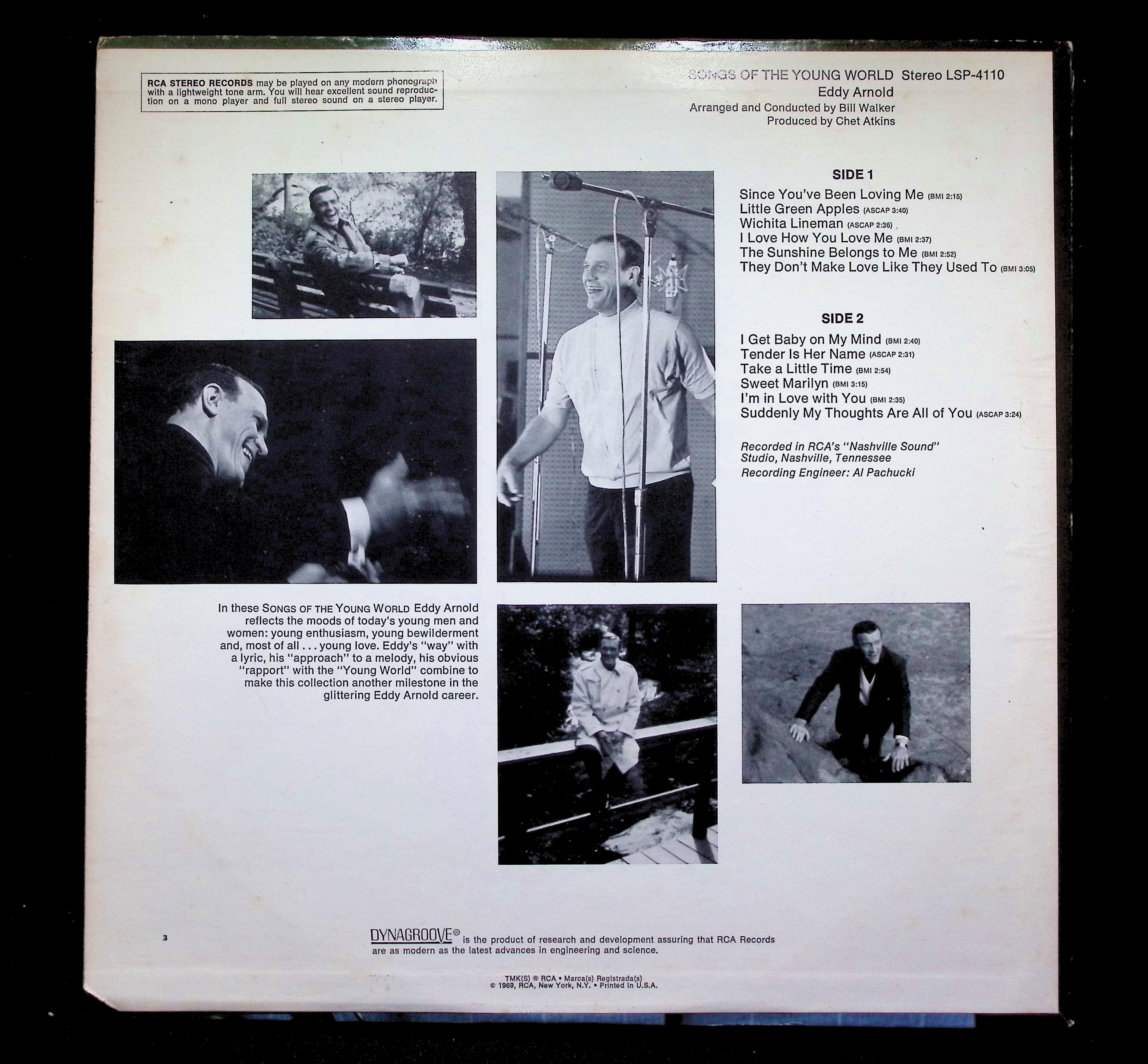 Eddy Arnold Songs Of The Young World LP 1969 RCA Victor Pop — image 2