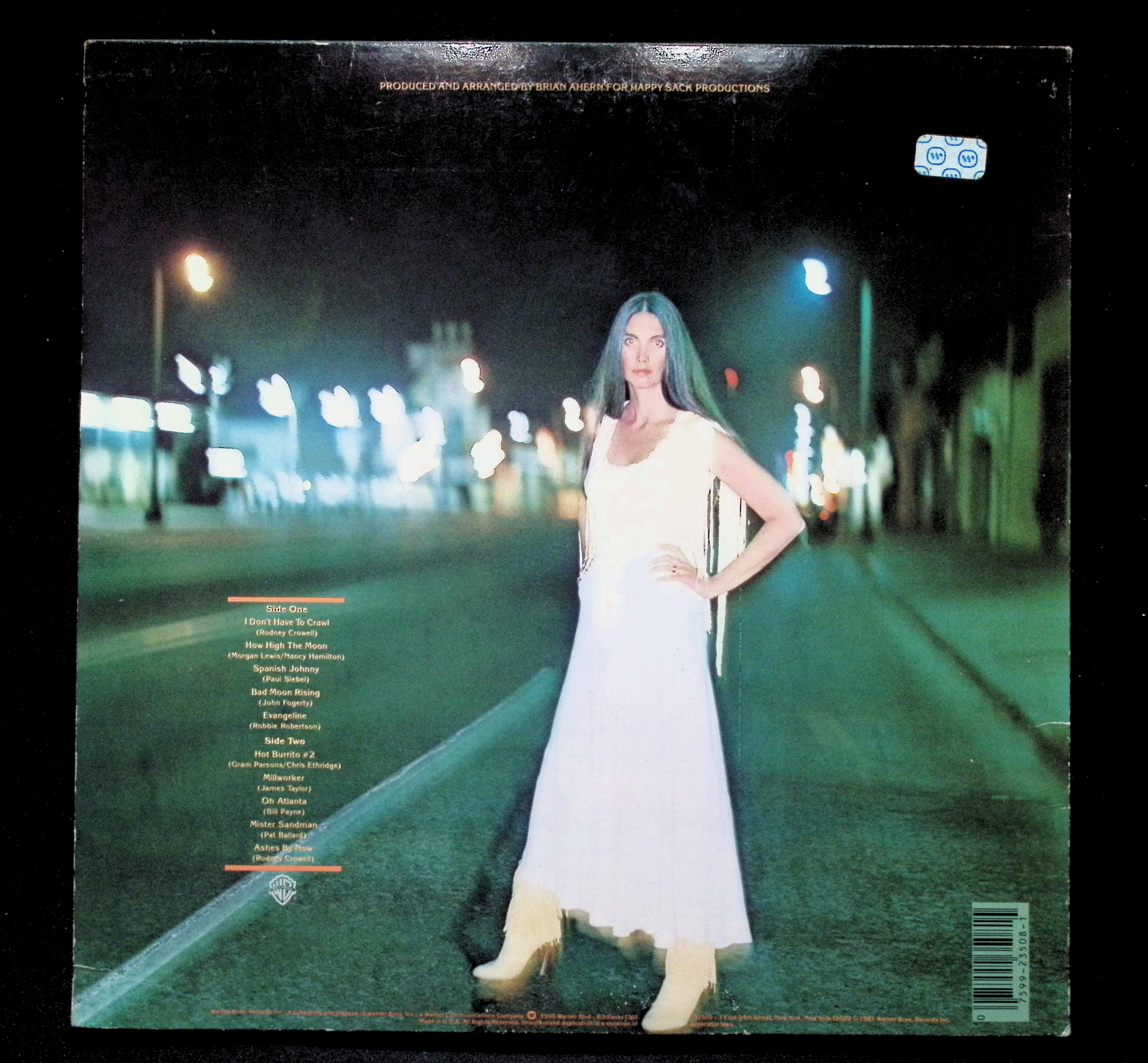 Emmylou Harris Evangeline LP 1981 Warner Bros. Country Folk — image 2