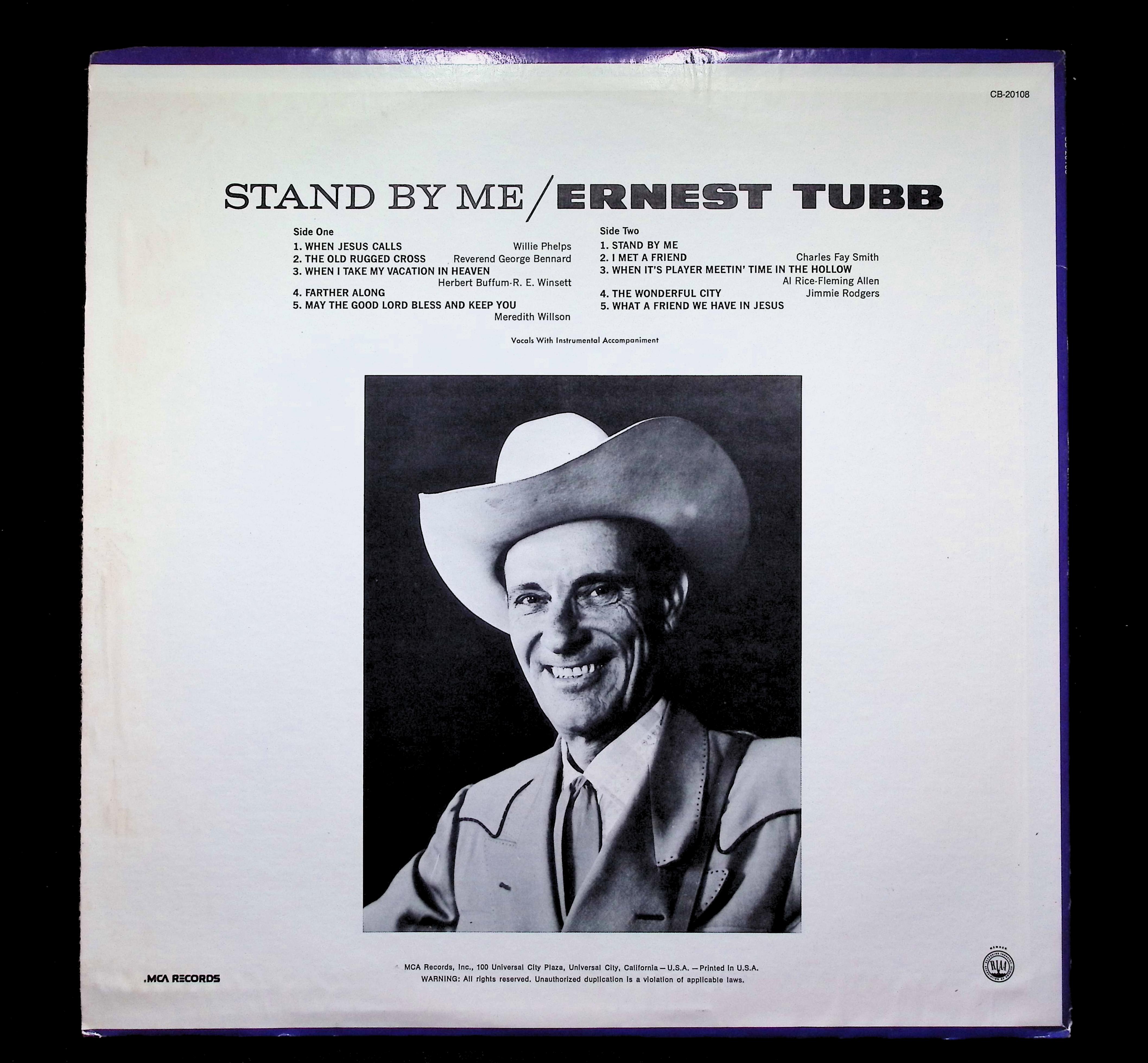 Ernest Tubb Stand By Me LP 1973 MCA Records Country Gospel — image 2