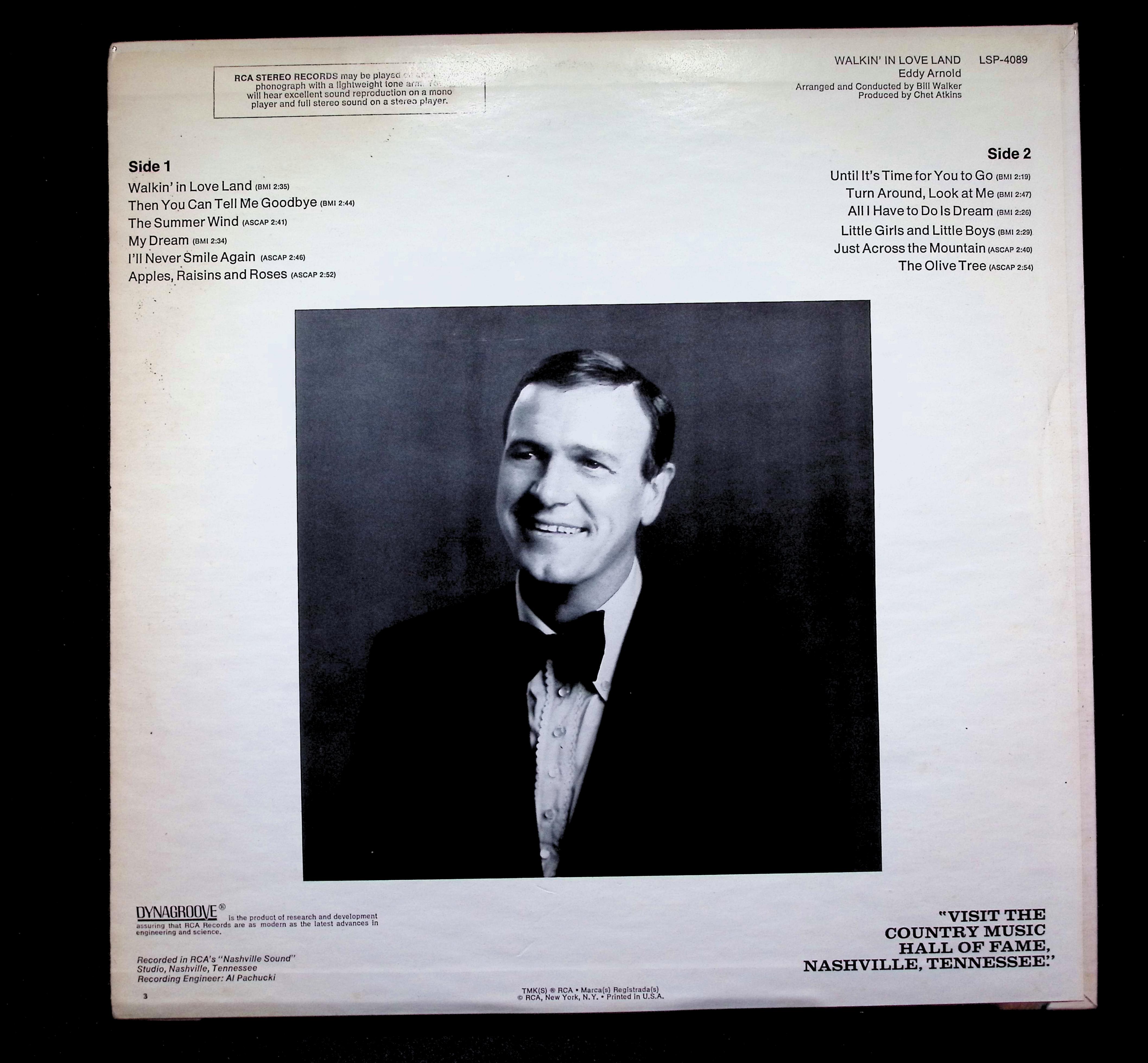 Eddy Arnold Walkin' In Love Land LP 1968 RCA Victor Country Pop — image 2