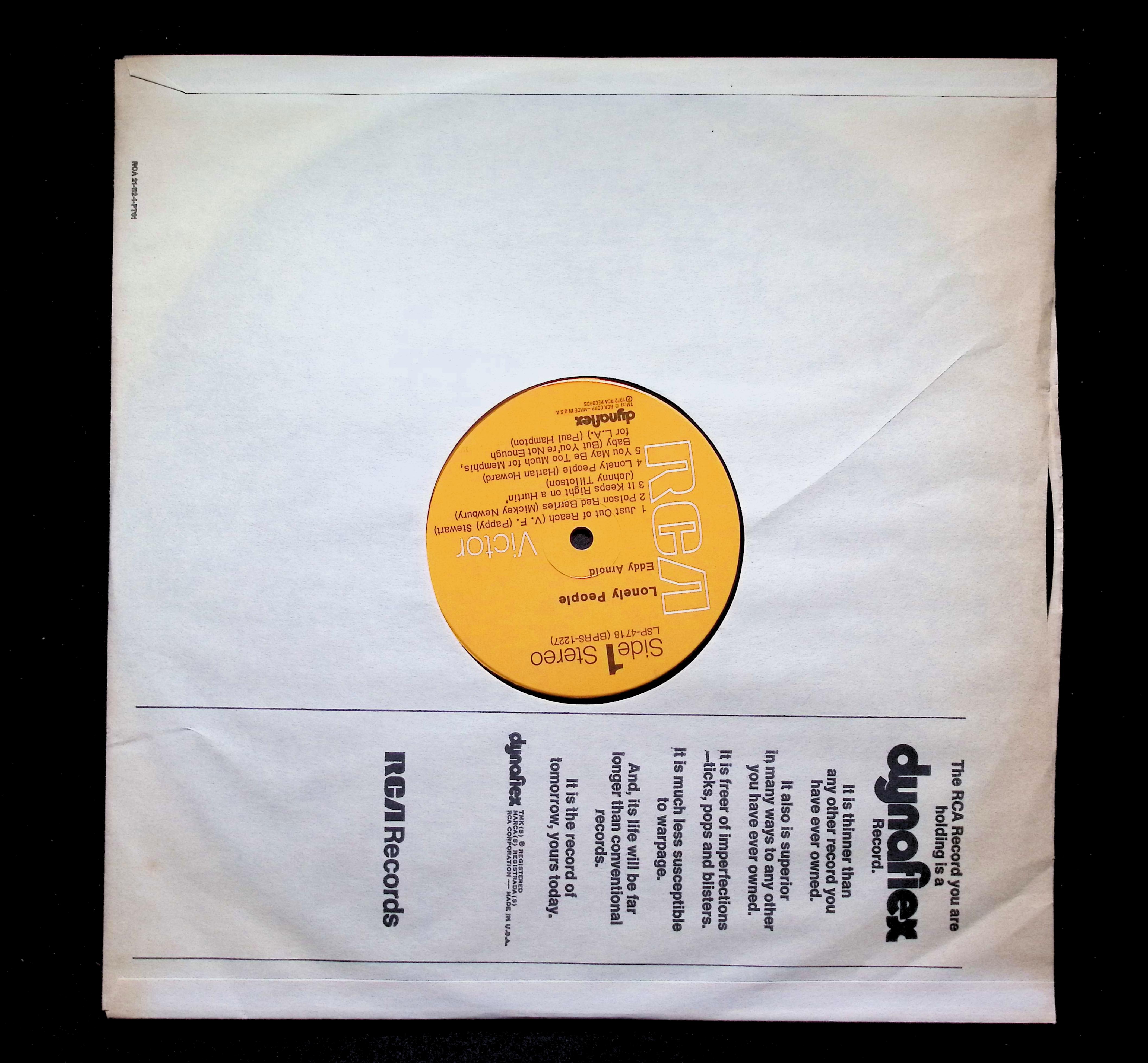 Eddy Arnold Lonely People LP 1972 RCA Victor Country — image 3