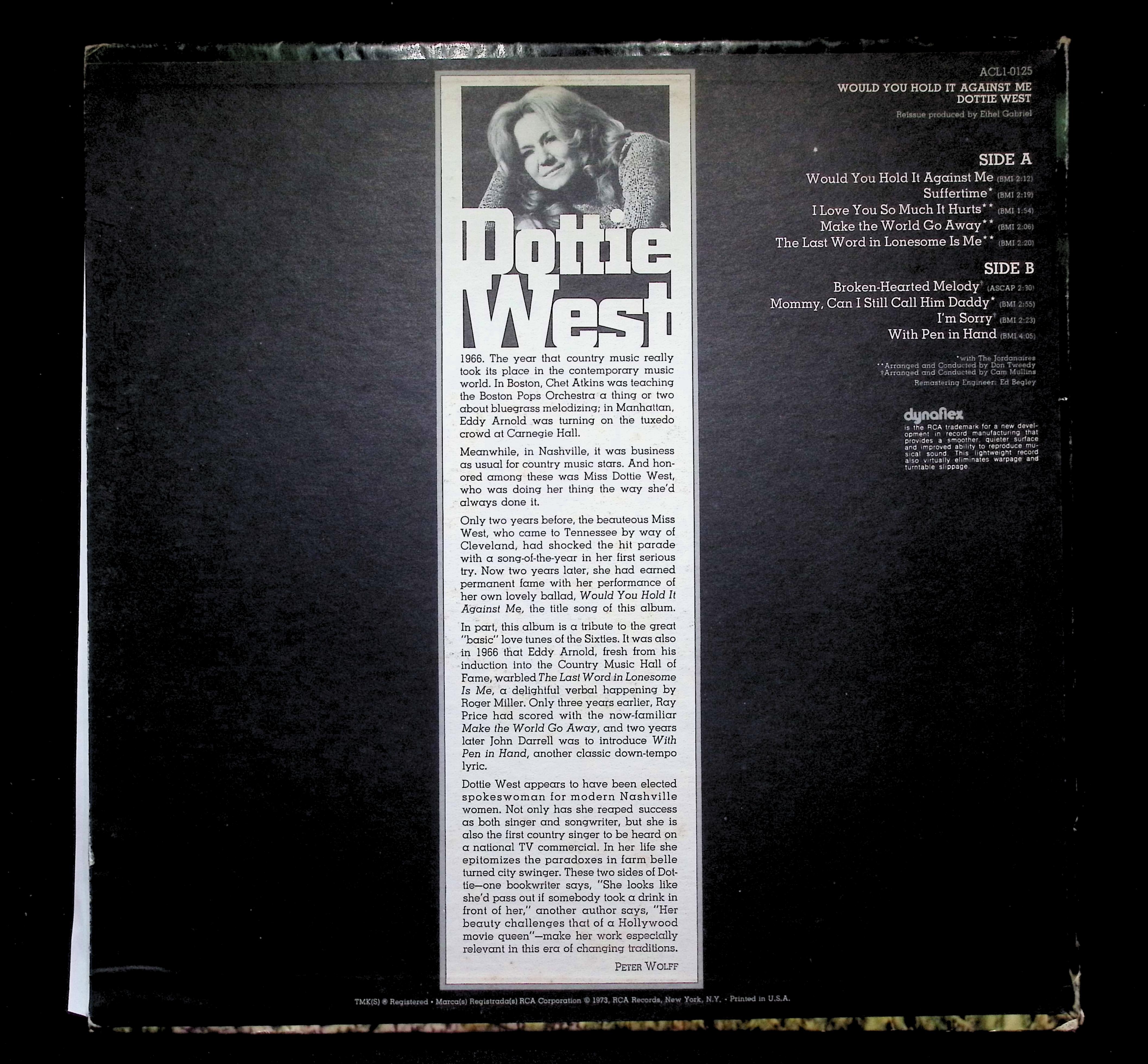 Dottie West Would You Hold It LP 1973 RCA Camden Country — image 2