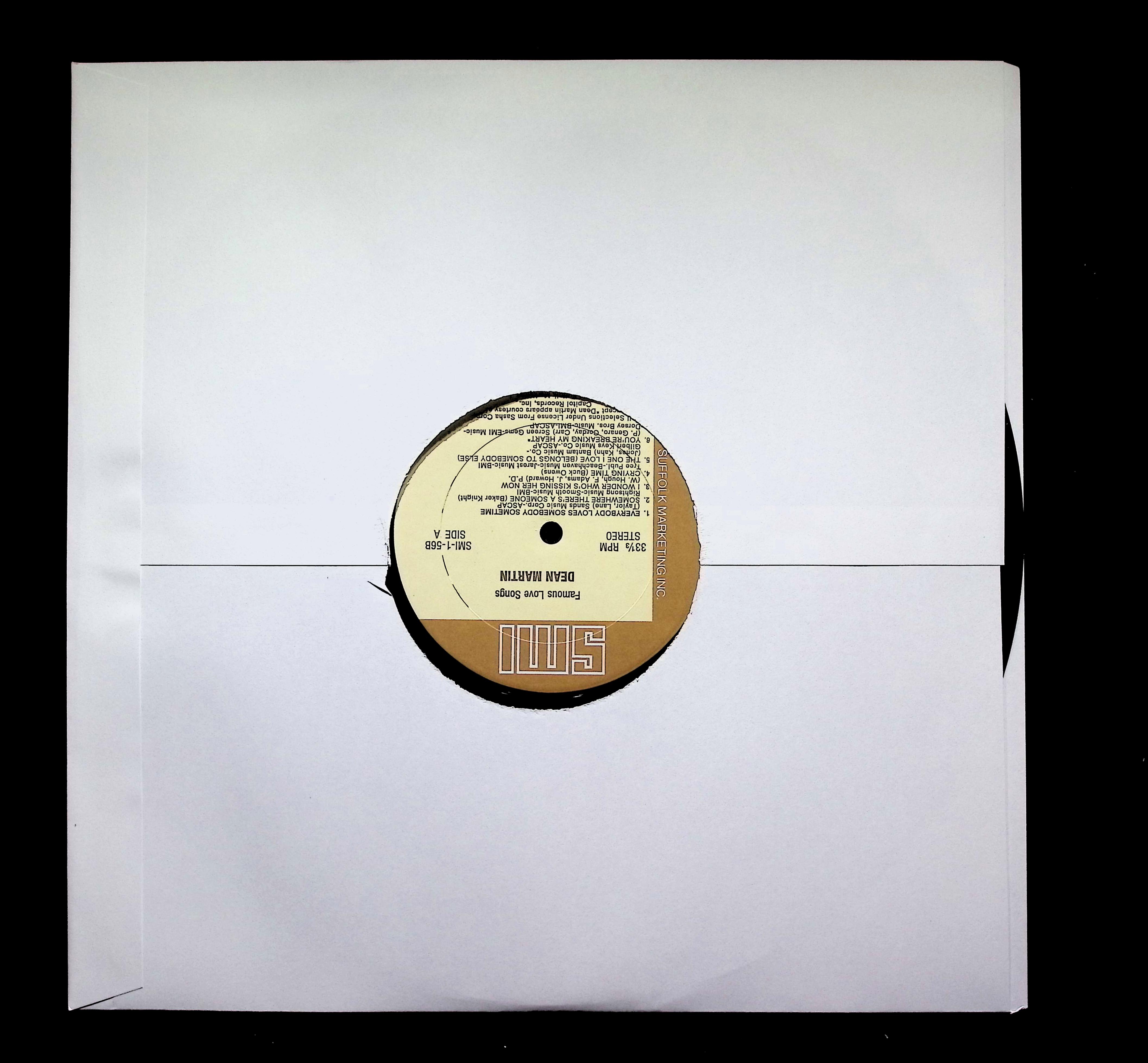 Dean Martin Famous Love Songs LP 1984 SMI Compilation — image 3