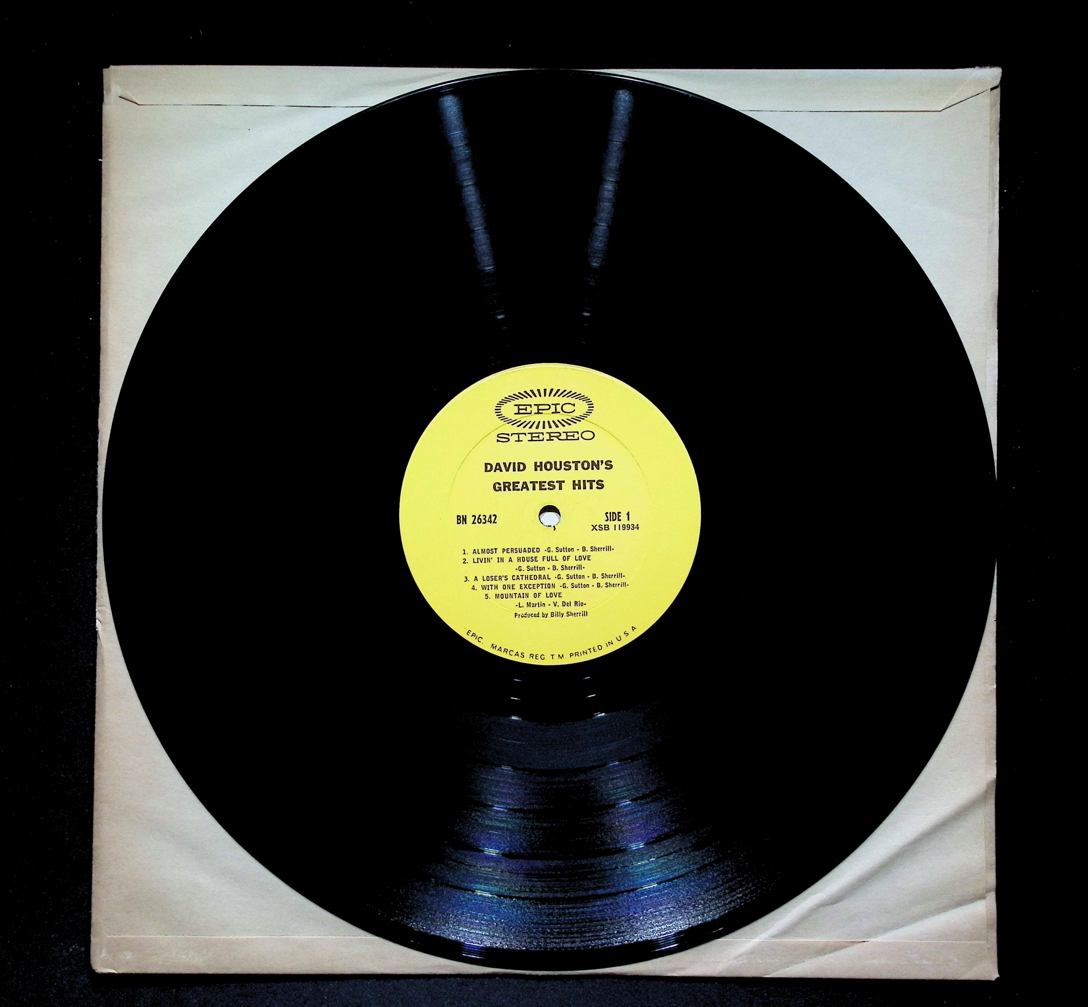 David Houston Greatest Hits LP 1968 Epic Country — image 4