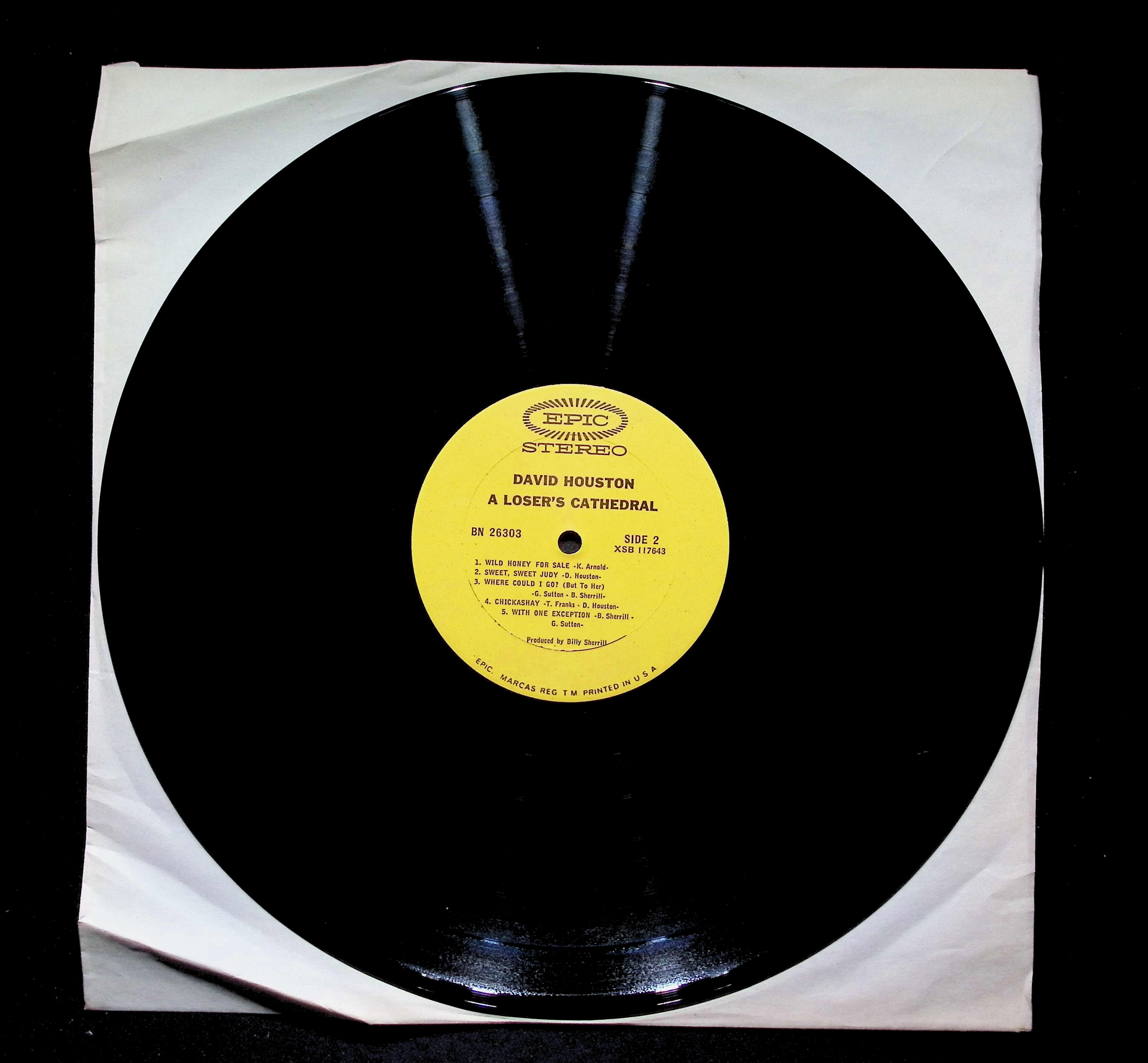 David Houston A Loser's Cathedral LP 1967 Epic Country — image 5
