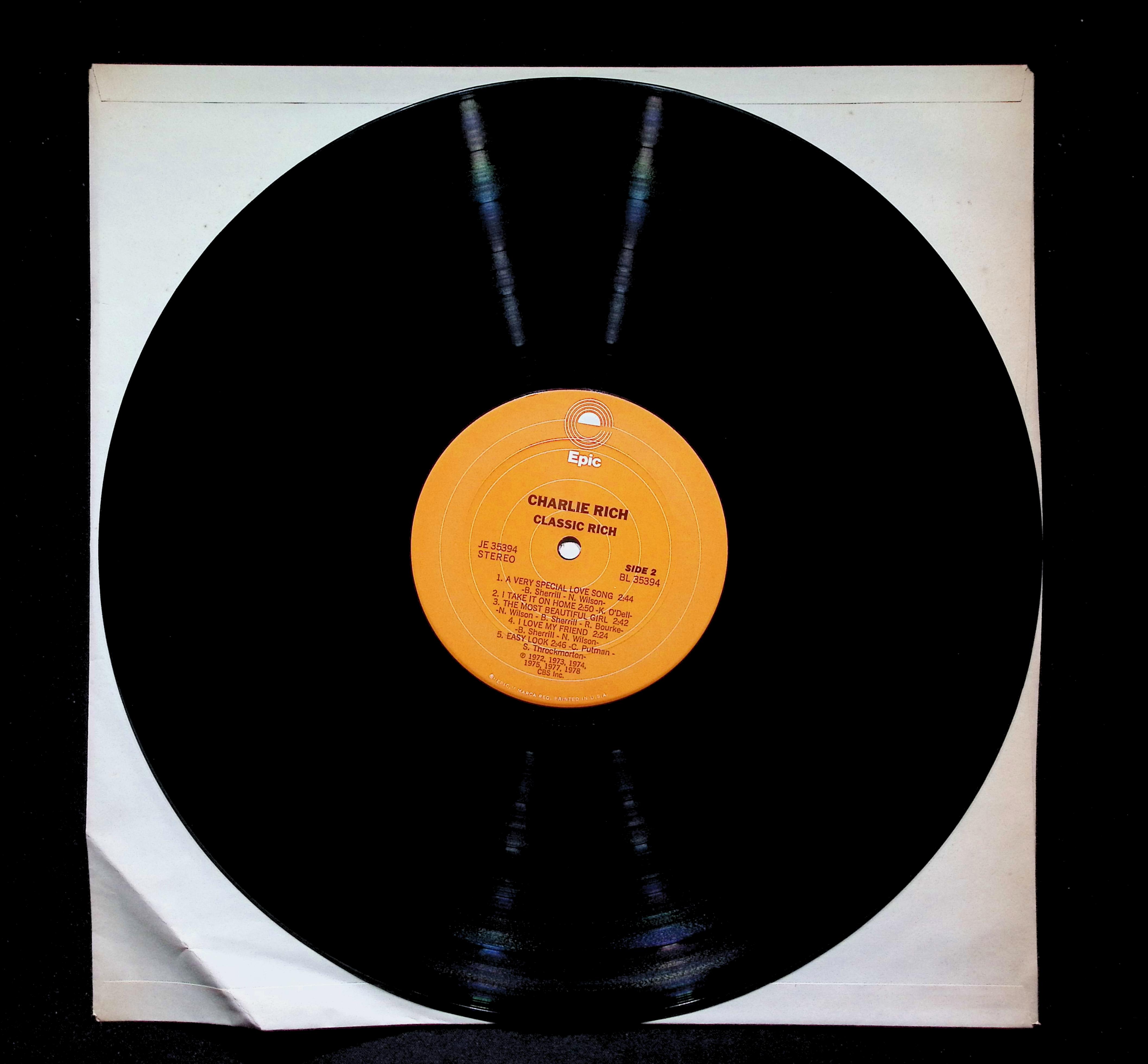 Charlie Rich Classic Rich LP 1978 Epic Country — image 5