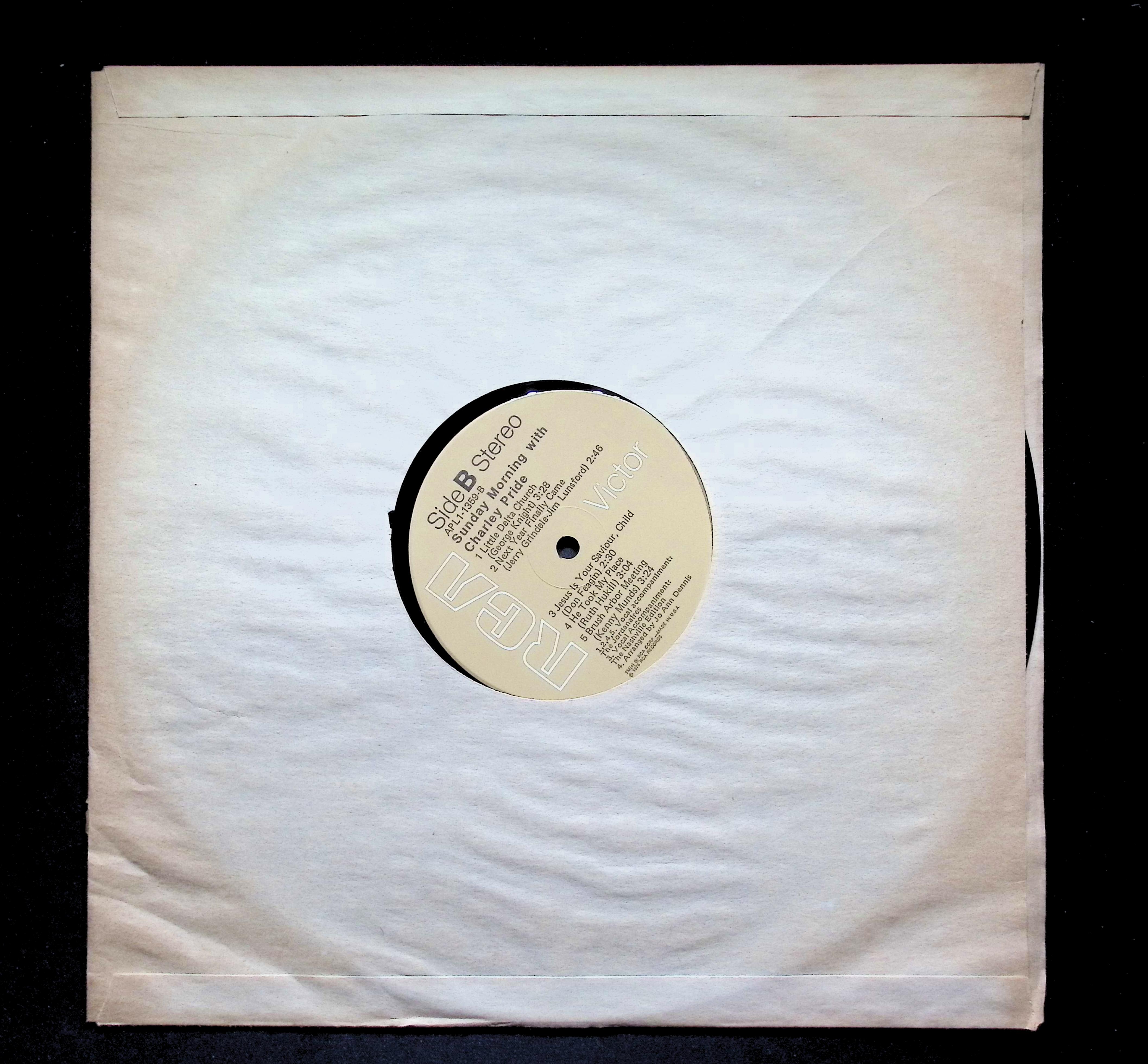 Charley Pride Sunday Morning LP 1976 RCA Victor Country Gospel — image 3