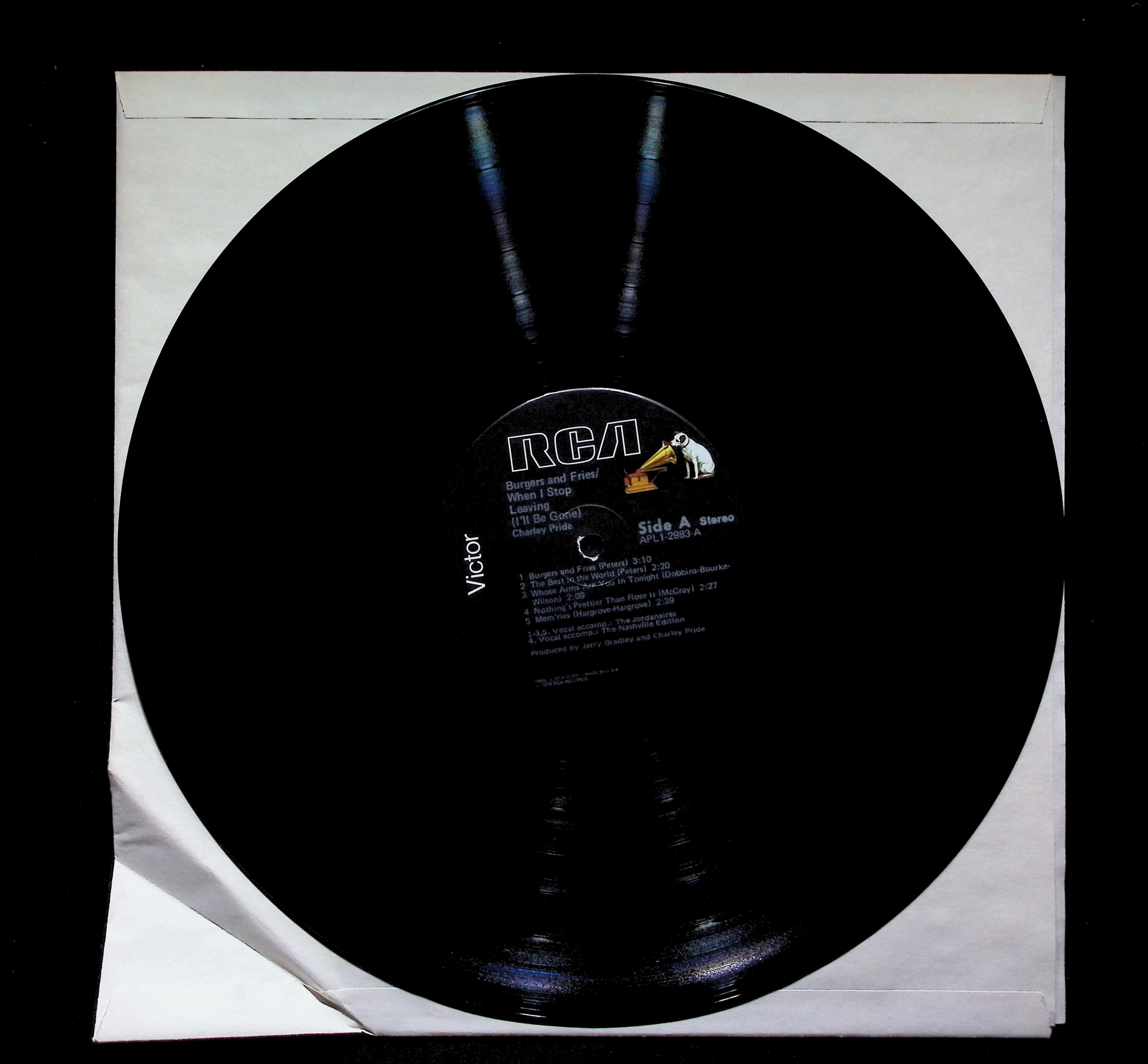 Charley Pride Burgers & Fries LP 1978 RCA Victor Country — image 4