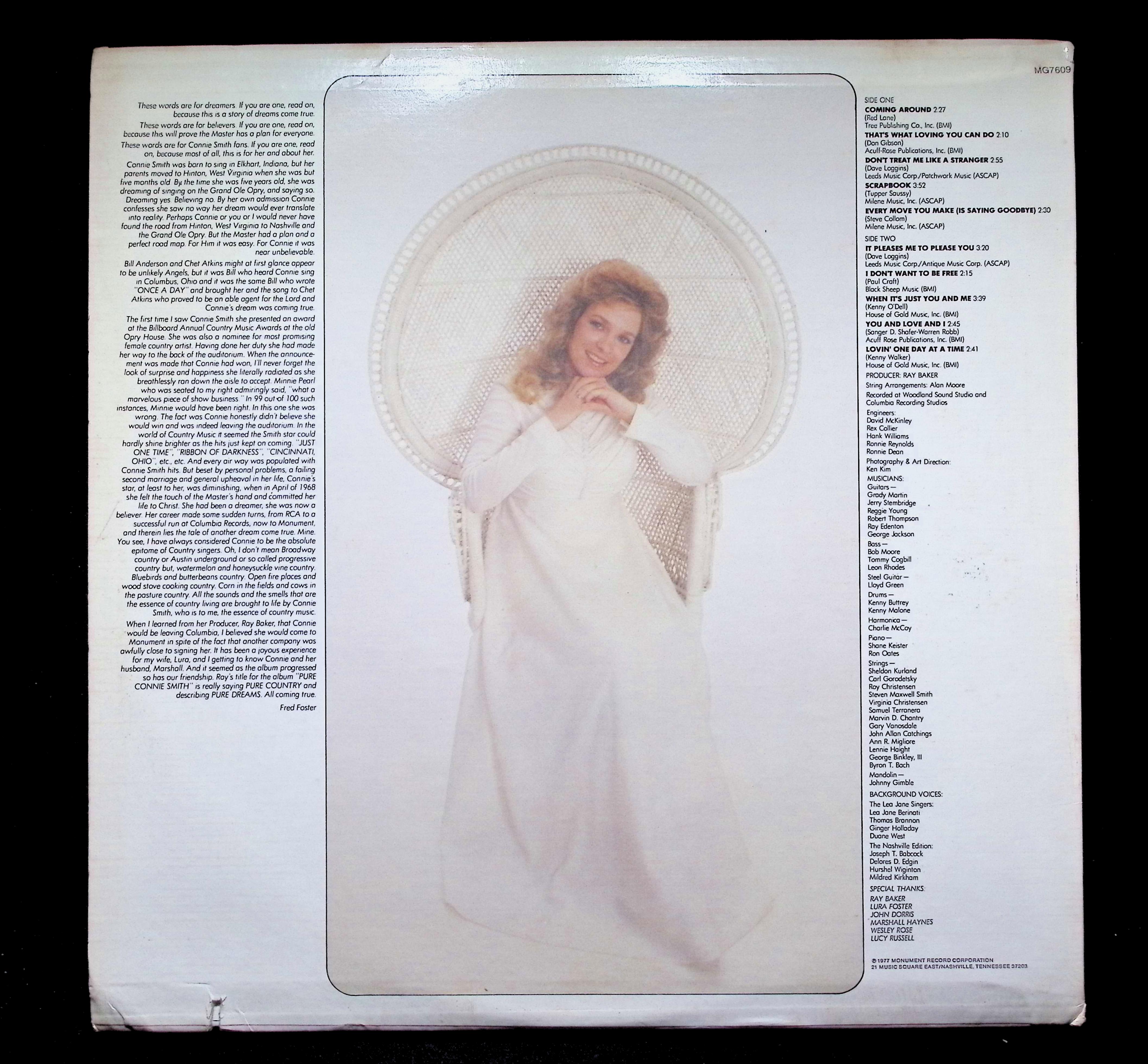 Connie Smith - Pure Connie Smith - Vintage 1977 Country Vinyl LP -MG 7609 — image 2