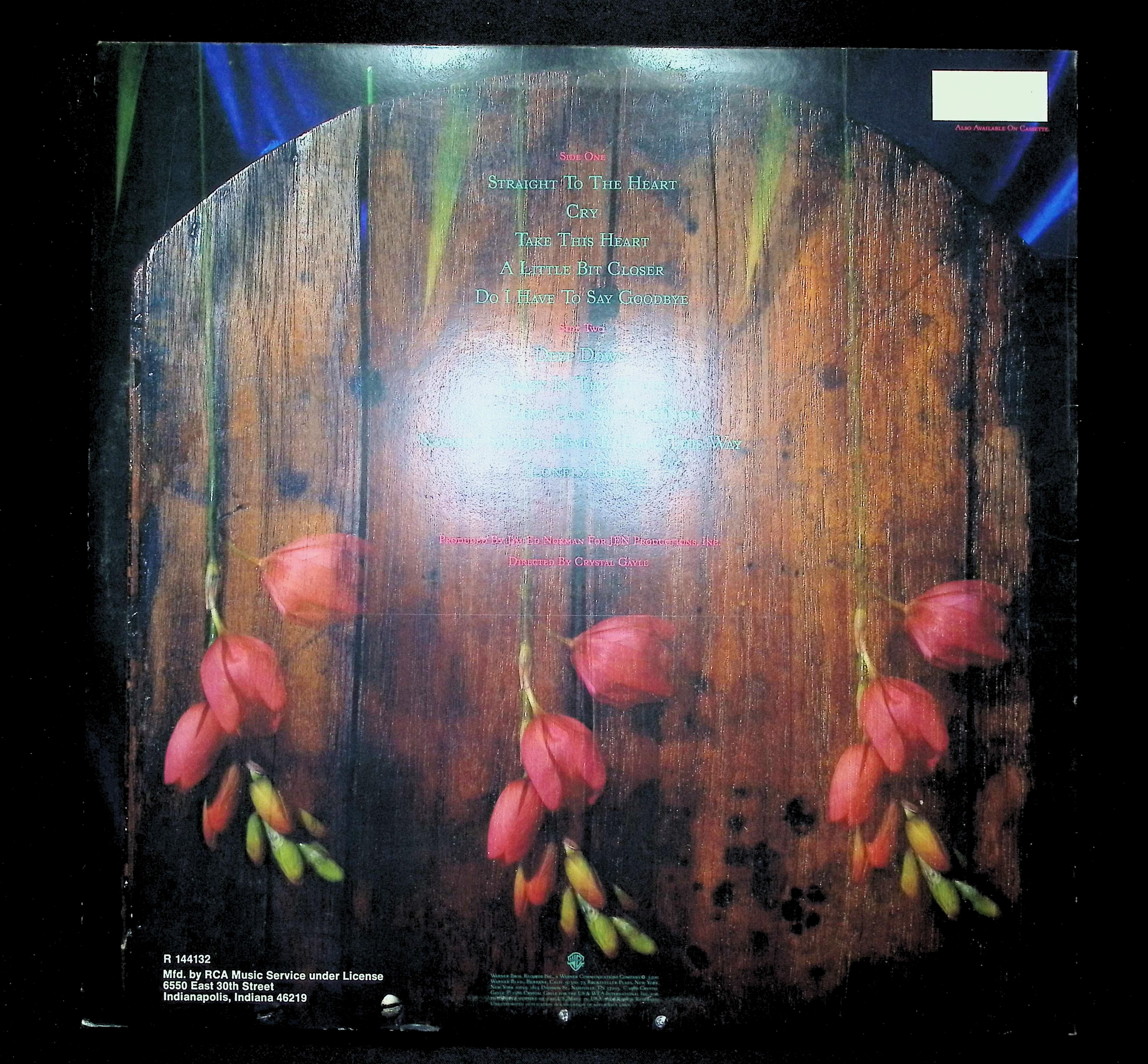 Crystal Gayle Straight To The Heart LP 1986 Warner Bros. Country — image 2