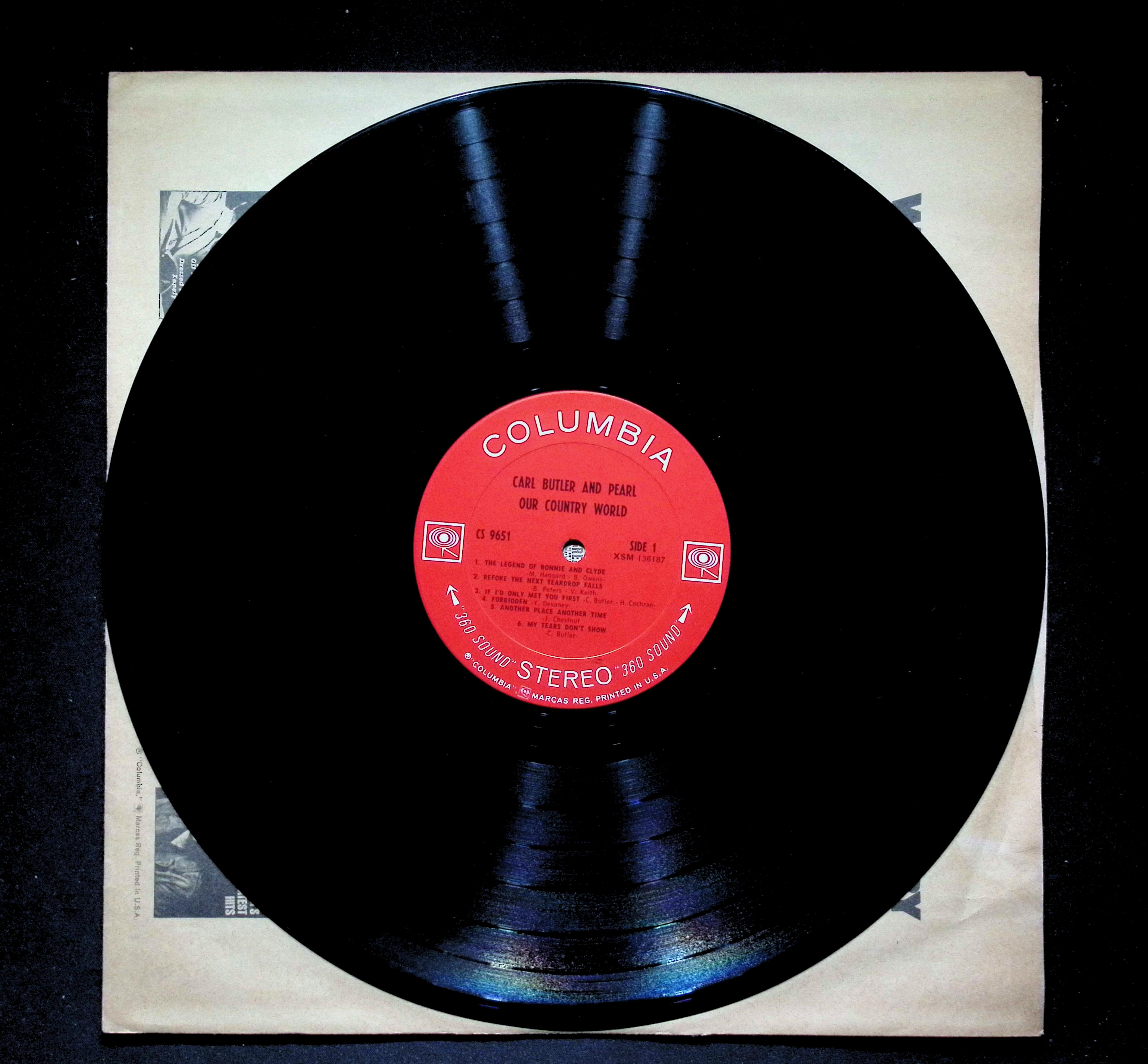 Carl & Pearl Butler Our Country World LP 1968 Columbia Country — image 4