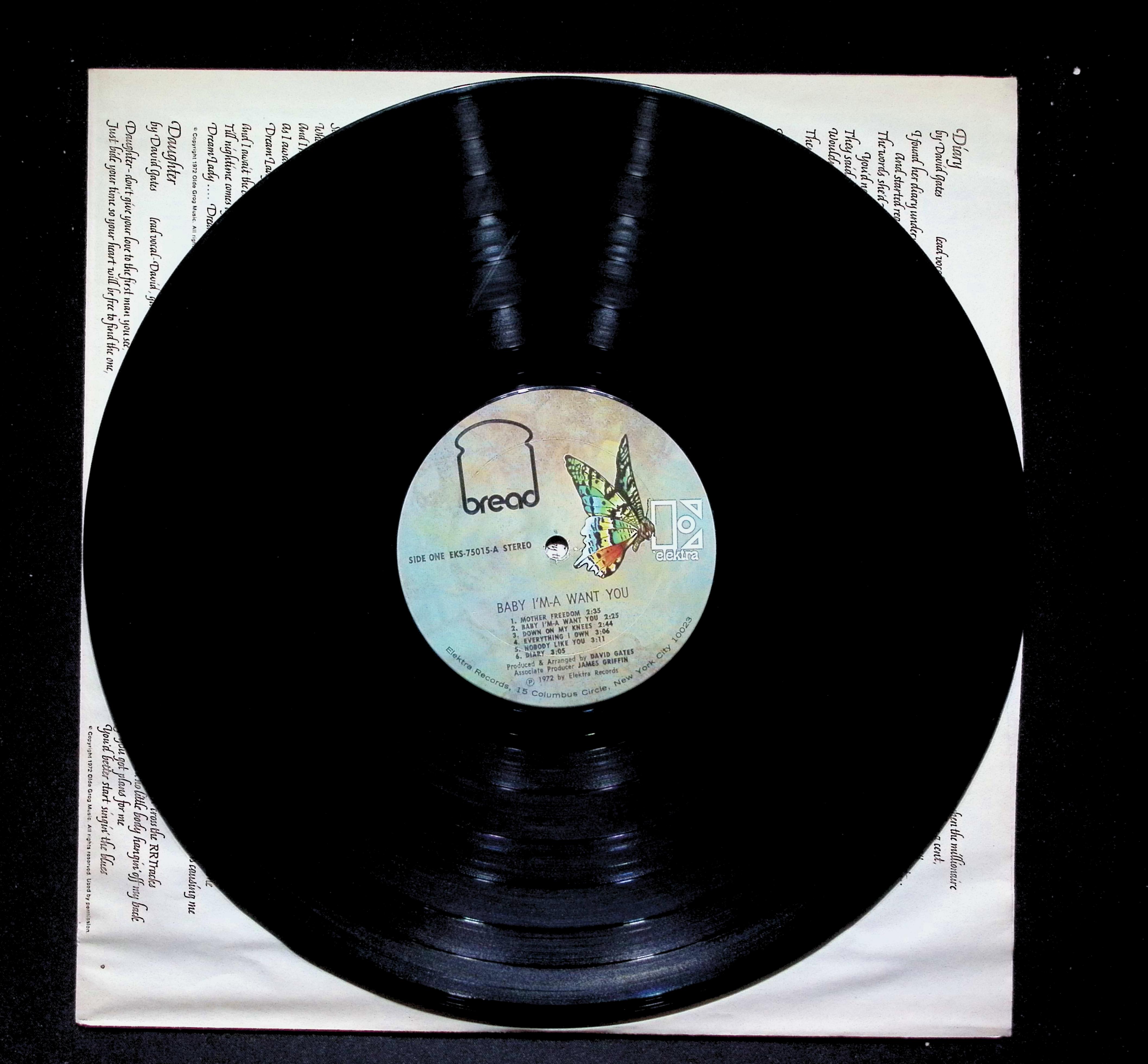 Bread - Baby I'm-A Want You - Vinyl LP - 1972 Elektra EKS-75015 - Includes "Ever — image 4