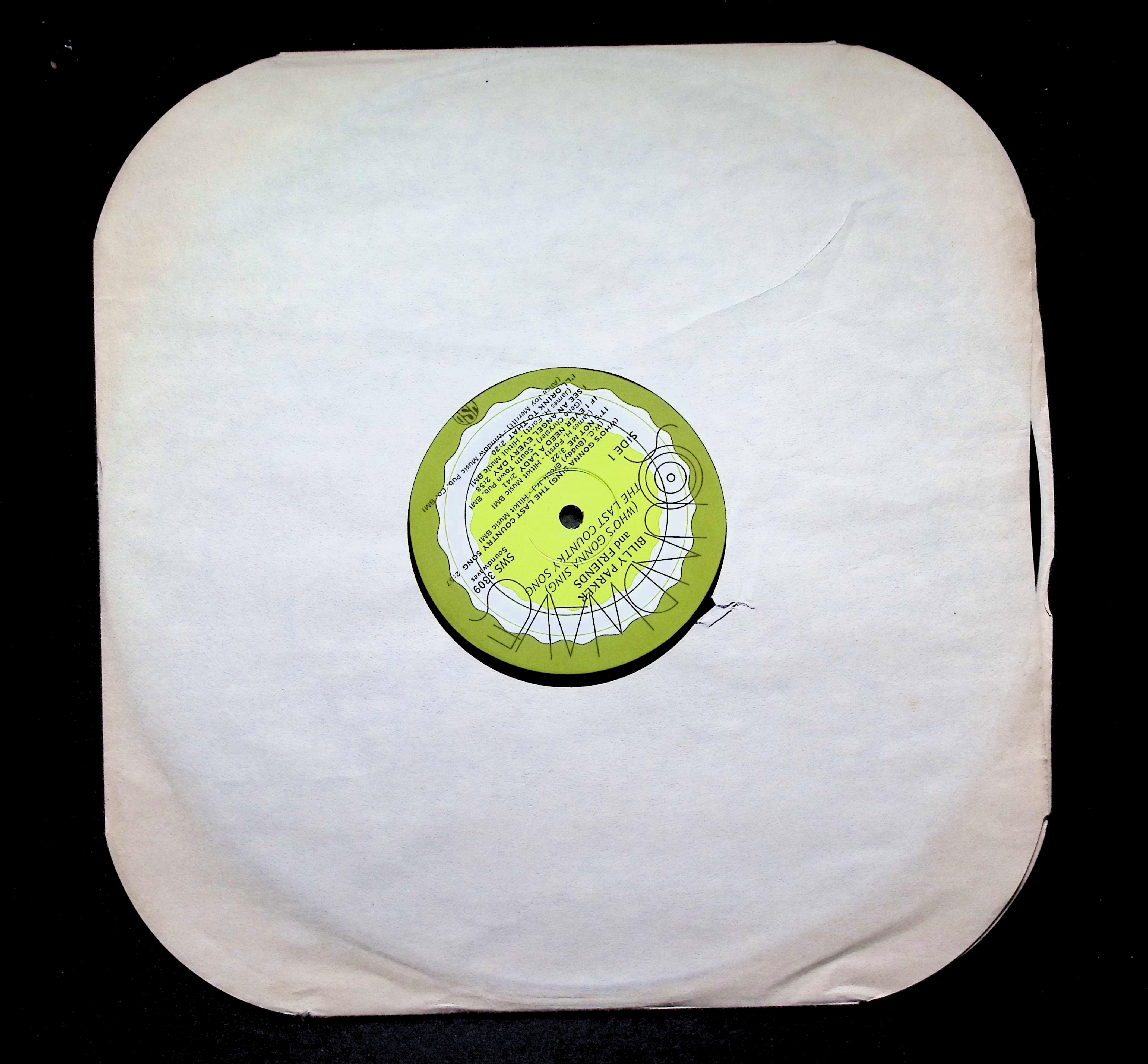 Billy Parker Last Country Song LP 1982 Soundwaves Folk — image 3