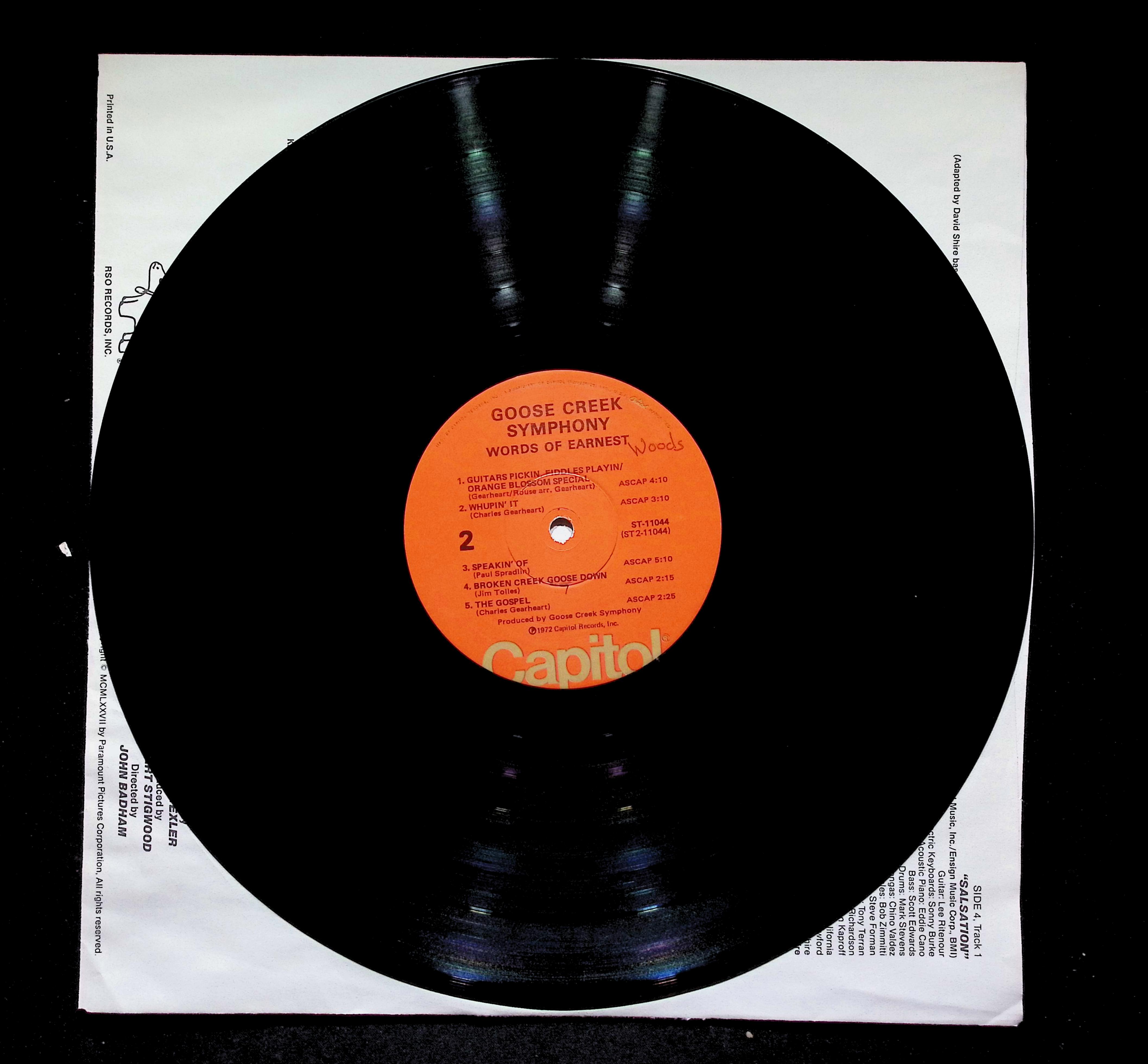Goose Creek Symphony Words Of Earnest LP 1972 Capitol Rock — image 4