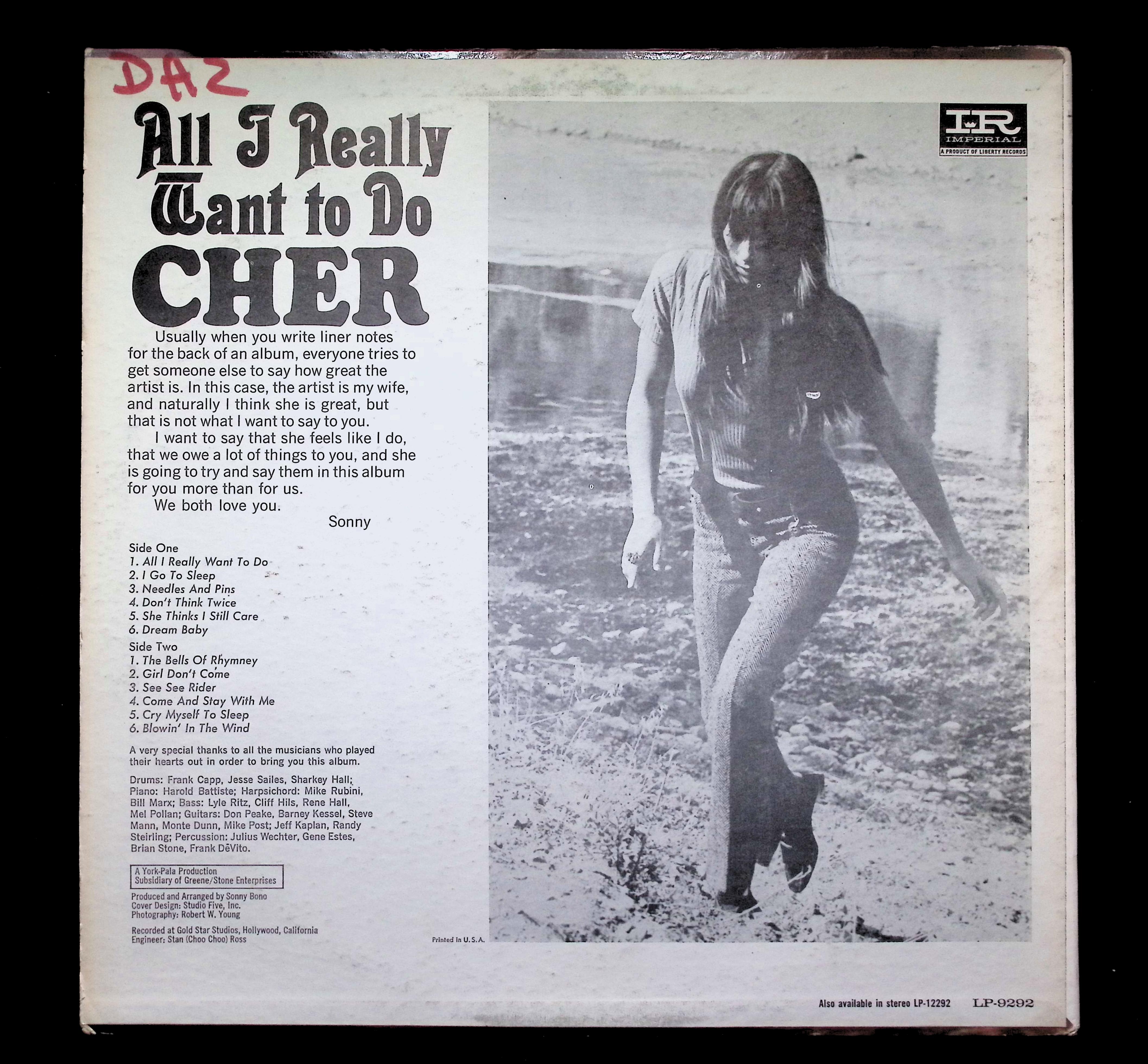 Cher All I Really Want To Do LP 1965 Imperial Rock — image 2