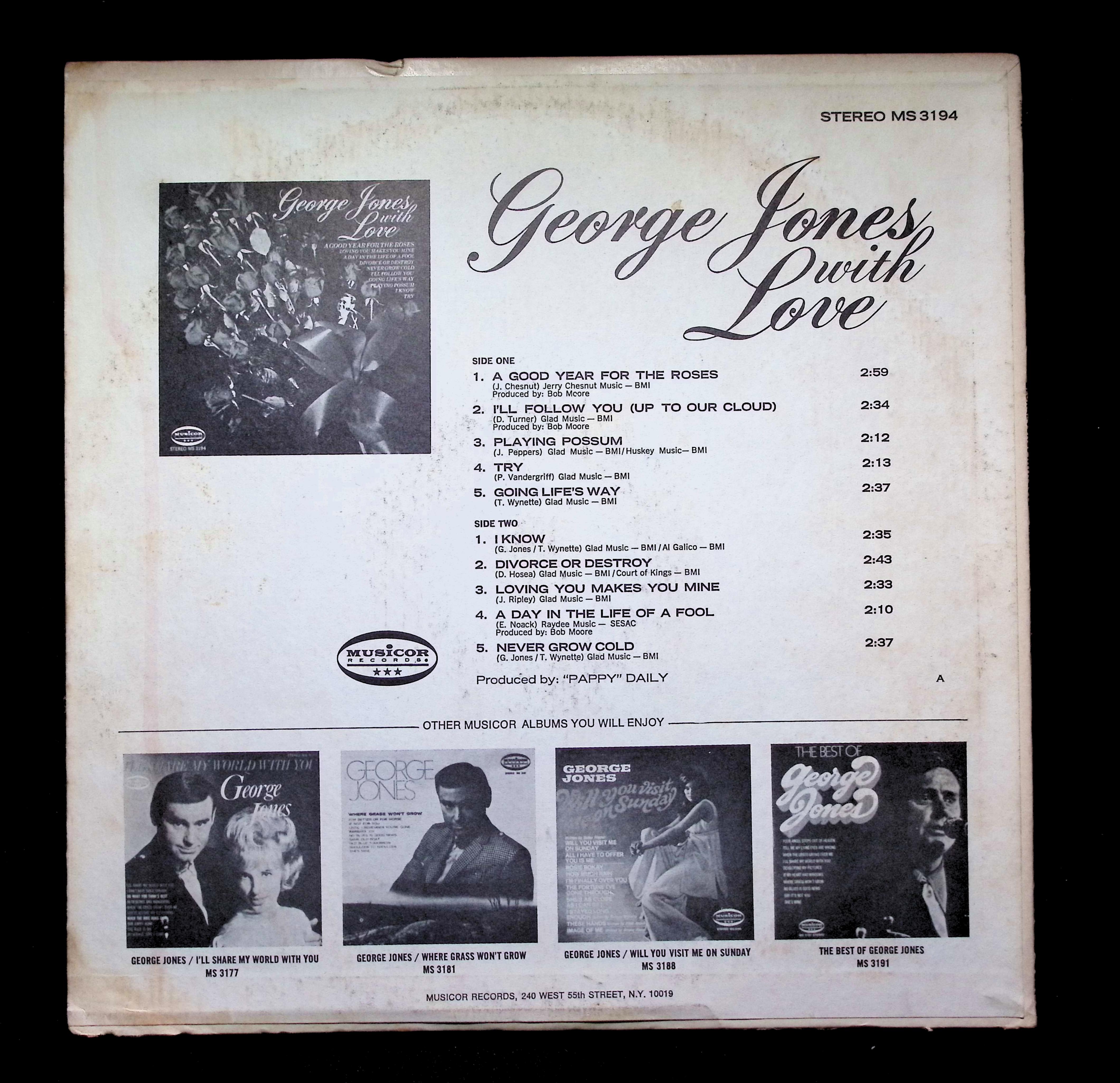 George Jones With Love LP 1971 Columbia Country — image 2