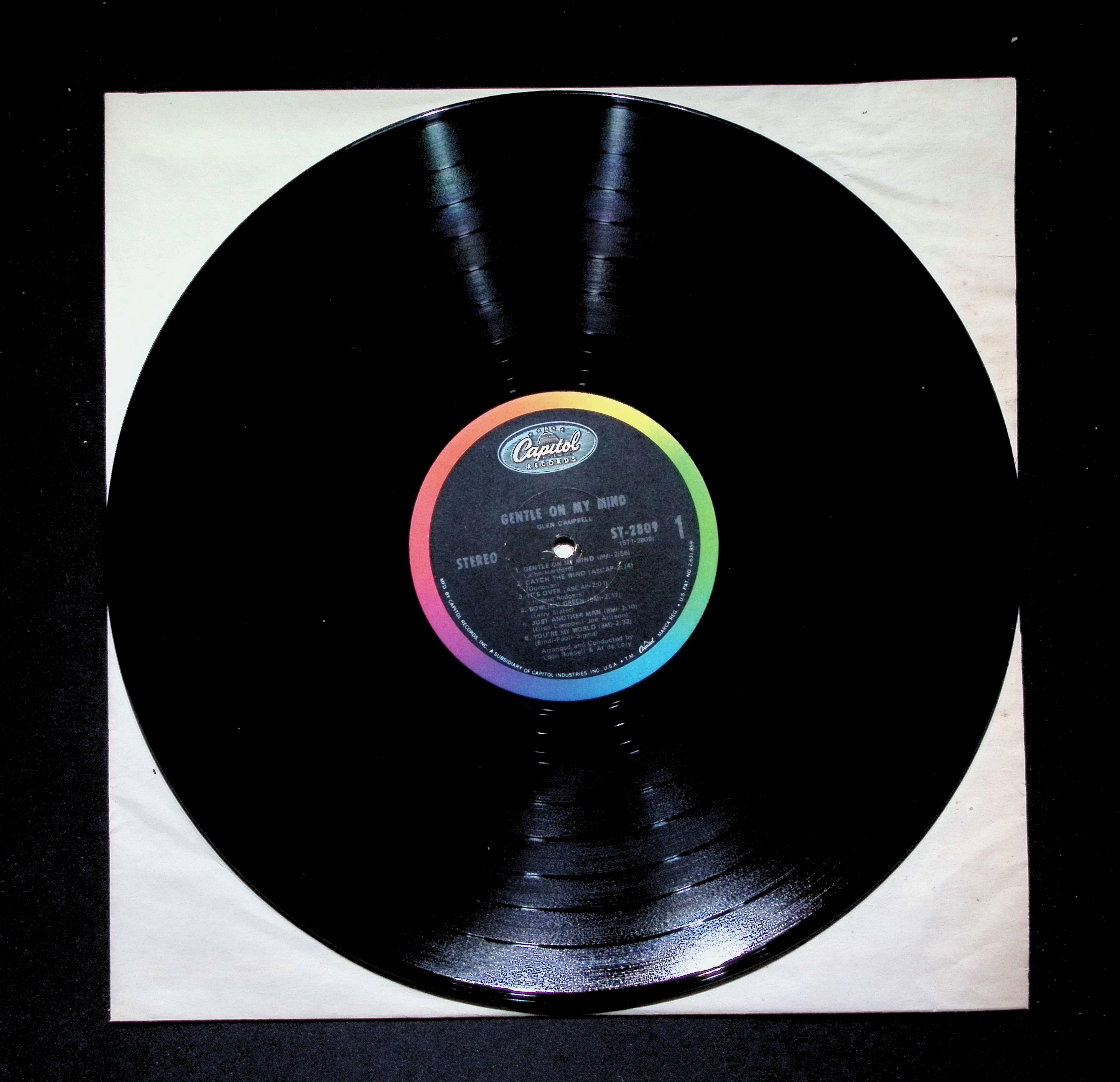 Glen Campbell Gentle On My Mind LP 1970s Capitol Rock — image 4