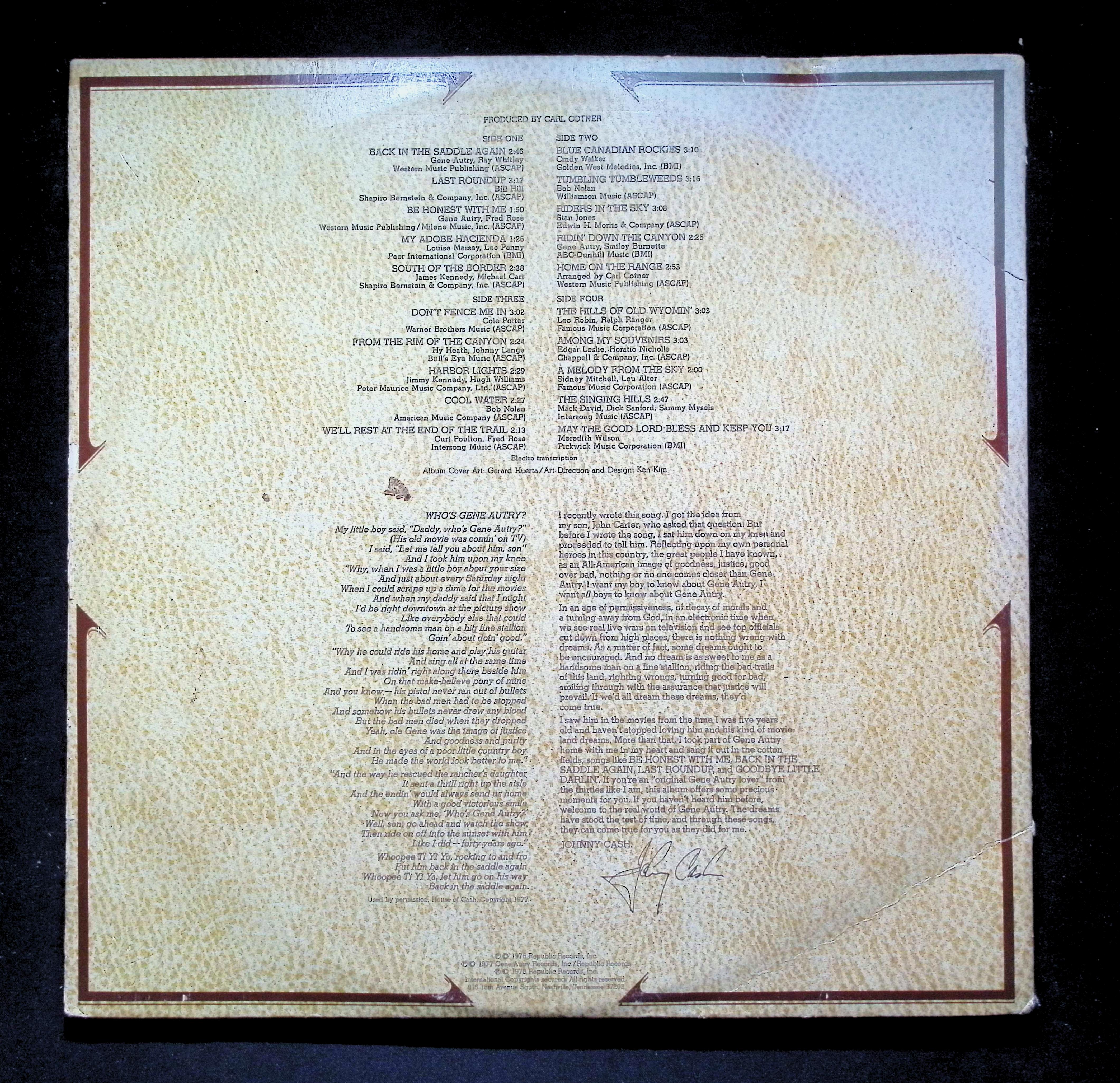 Gene Autry 50th Anniversary LP 1978 Republic Records Country — image 2