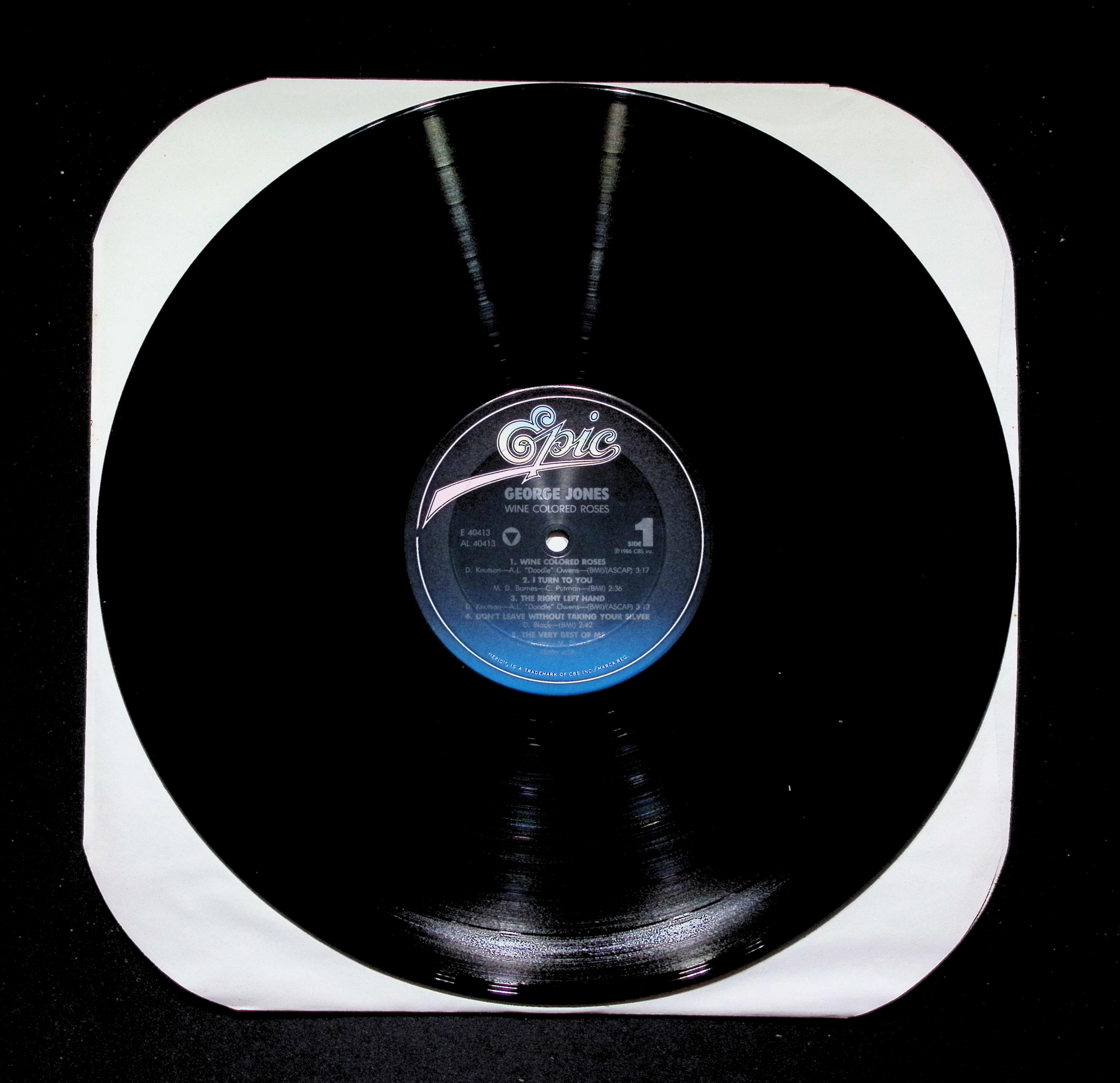 George Jones Wine Colored Roses LP 1986 Epic Country — image 5