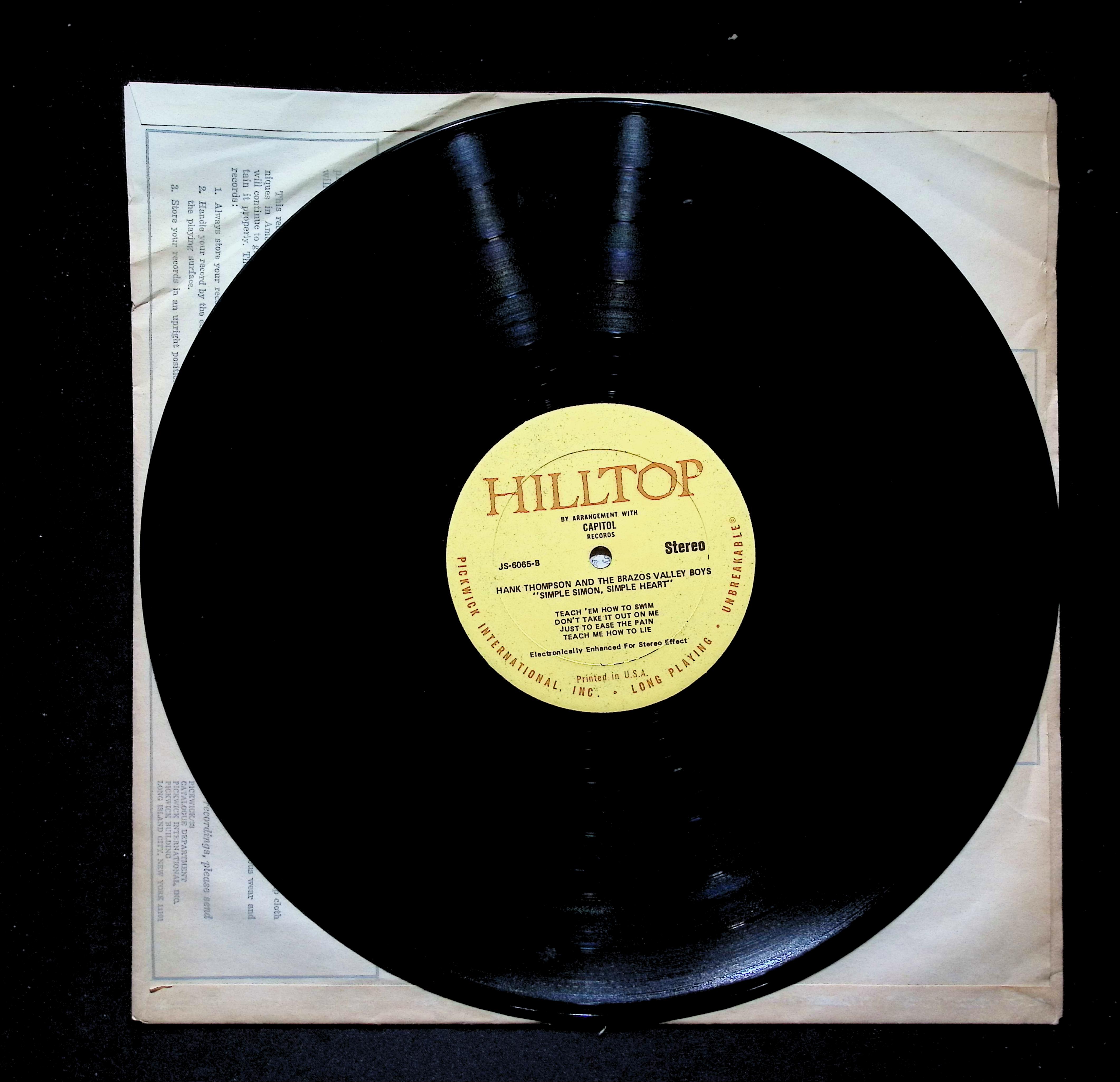 Hank Thompson Simple Simon LP Unknown Hilltop Country — image 4