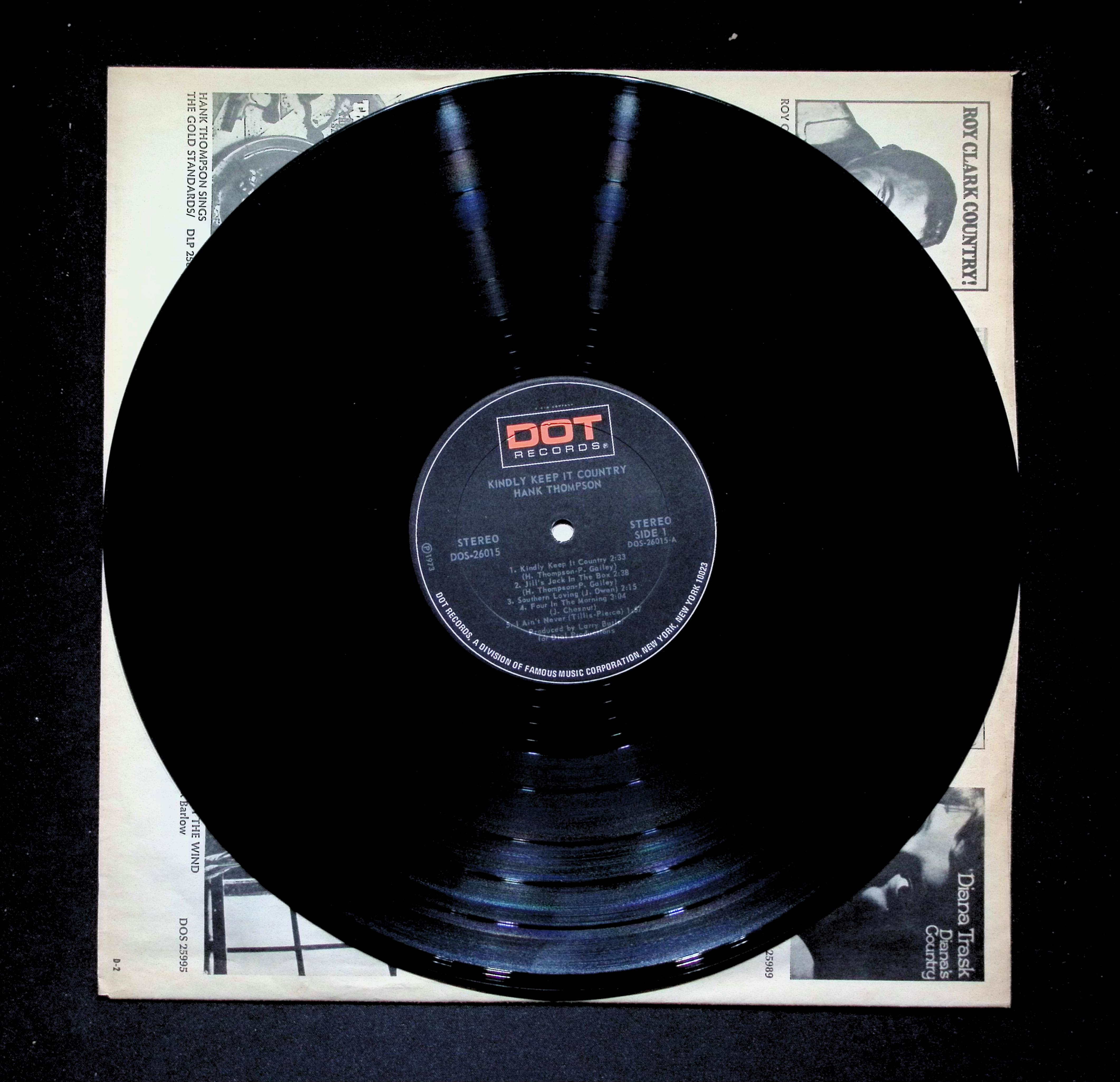 Hank Thompson Kindly Keep It Country LP 1974 Dot Records Country — image 4