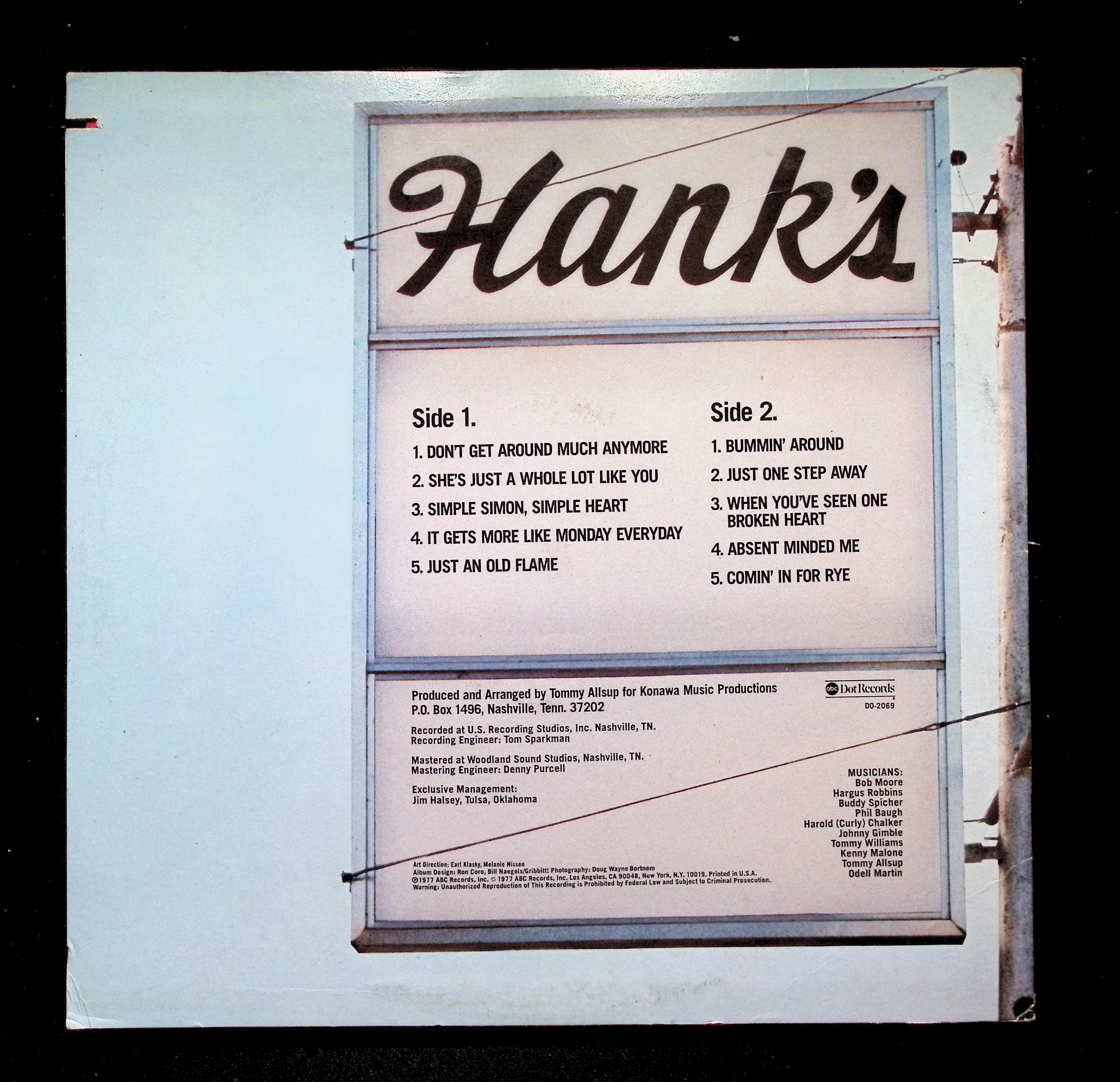 Hank Thompson The Thompson Touch LP 1977 ABC DOT Country — image 2