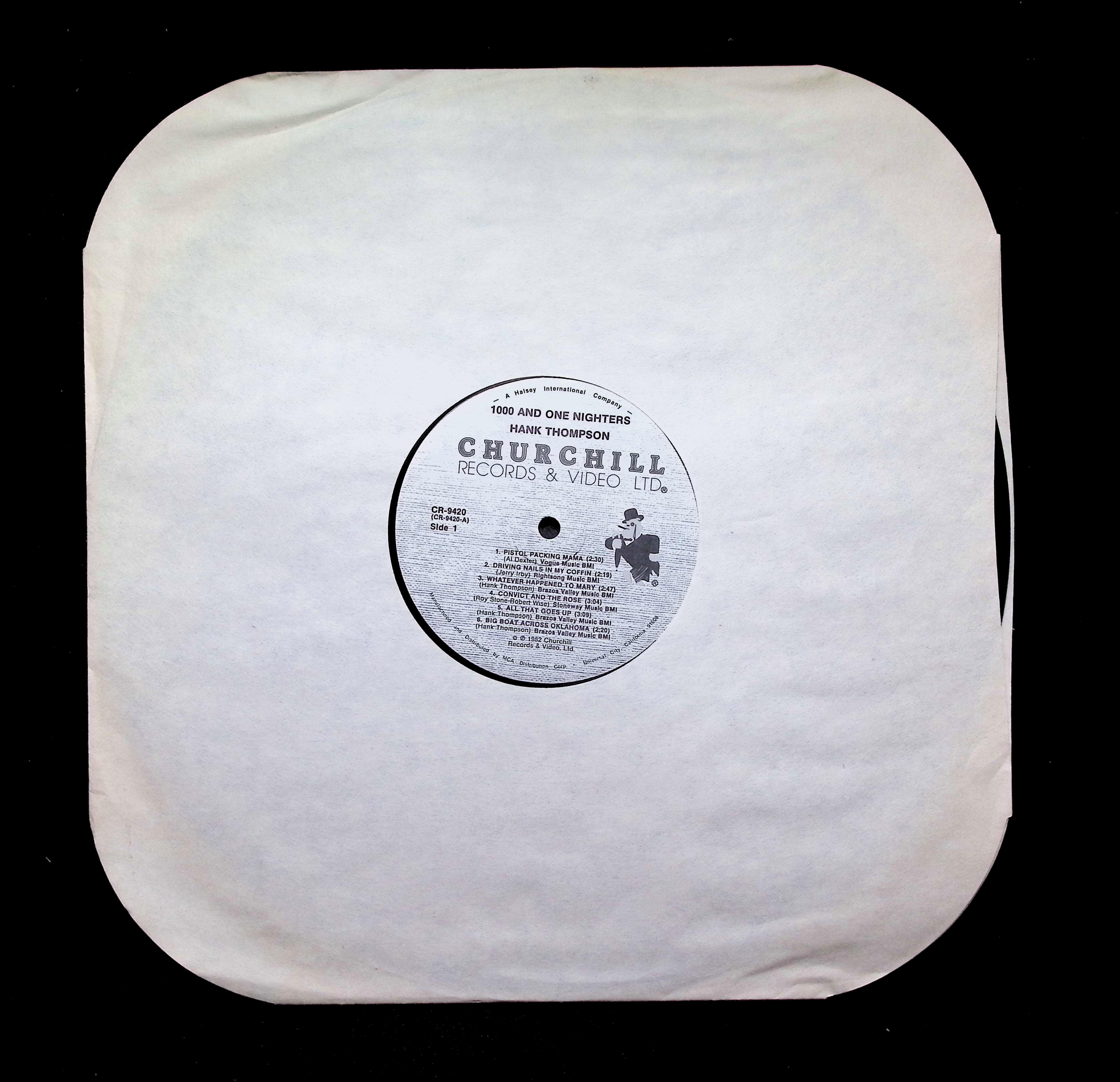 Hank Thompson 1000 & One Nighters LP 1982 Churchill Jazz — image 3