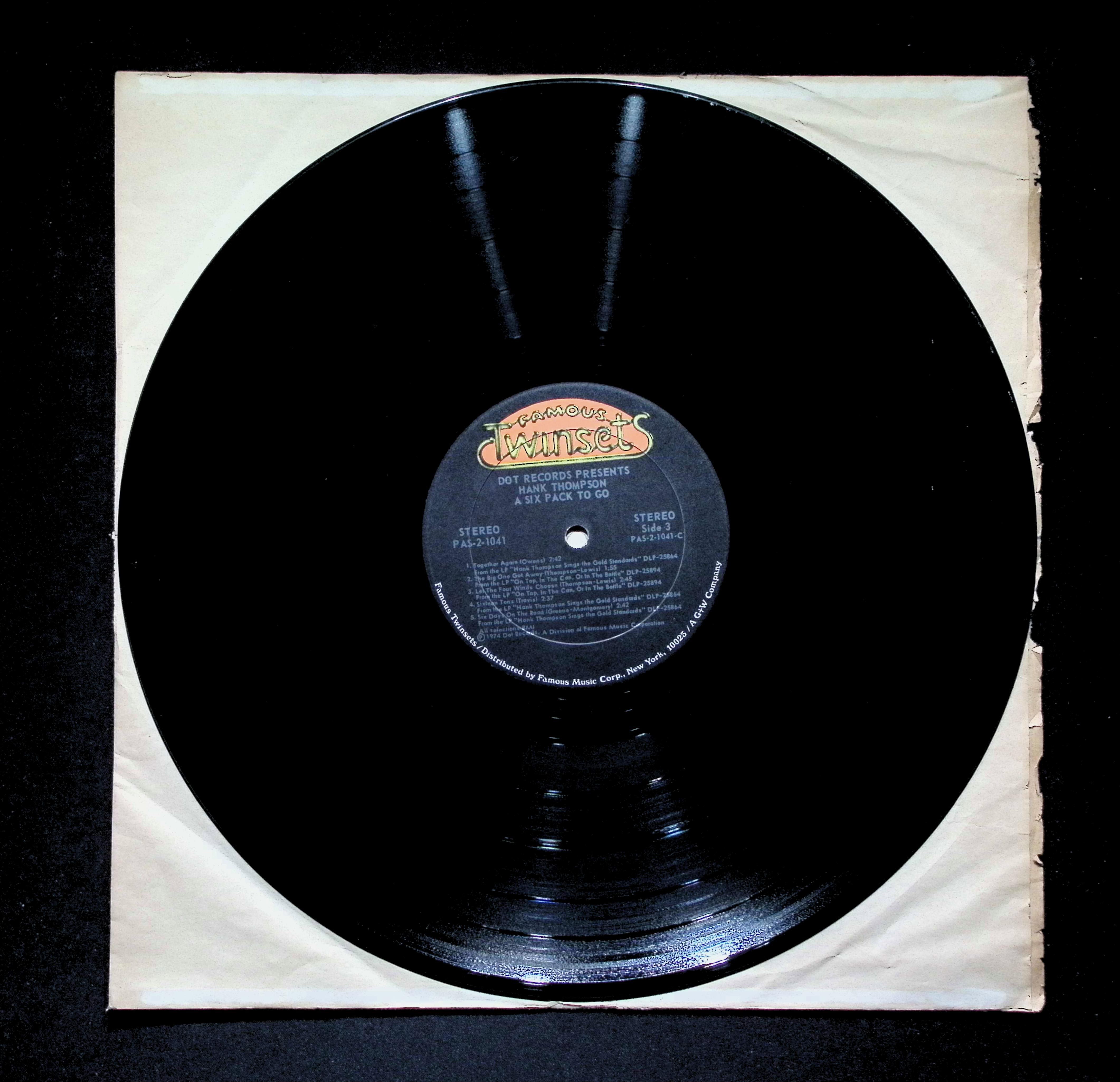 Hank Thompson - A Six Pack To Go (1974) PAS-2-1041 LP Vinyl — image 4