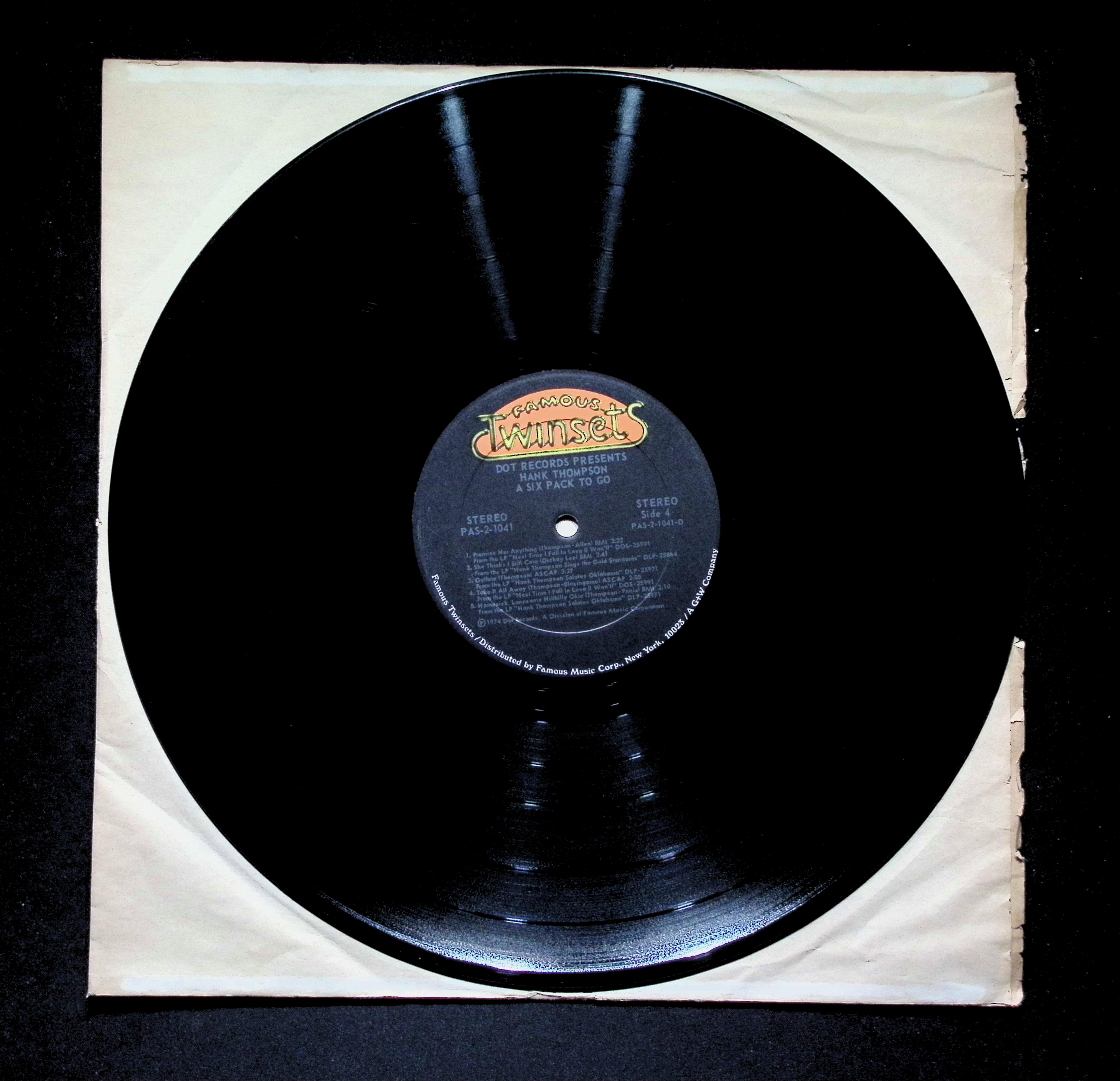 Hank Thompson - A Six Pack To Go (1974) PAS-2-1041 LP Vinyl — image 5