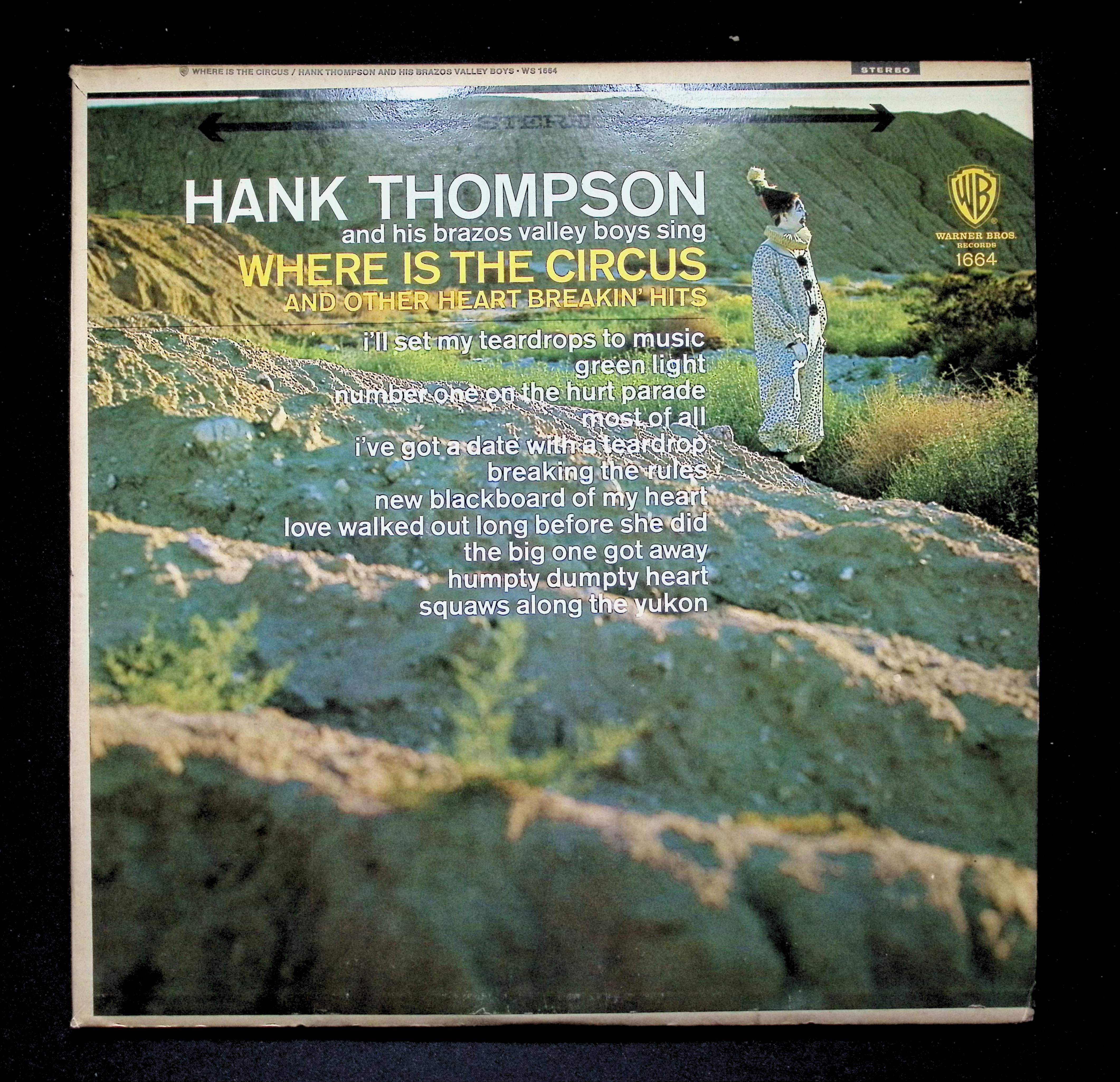 Hank Thompson And His Brazos Valley Boys - Where Is The Circus WS 1664 LP Vinyl