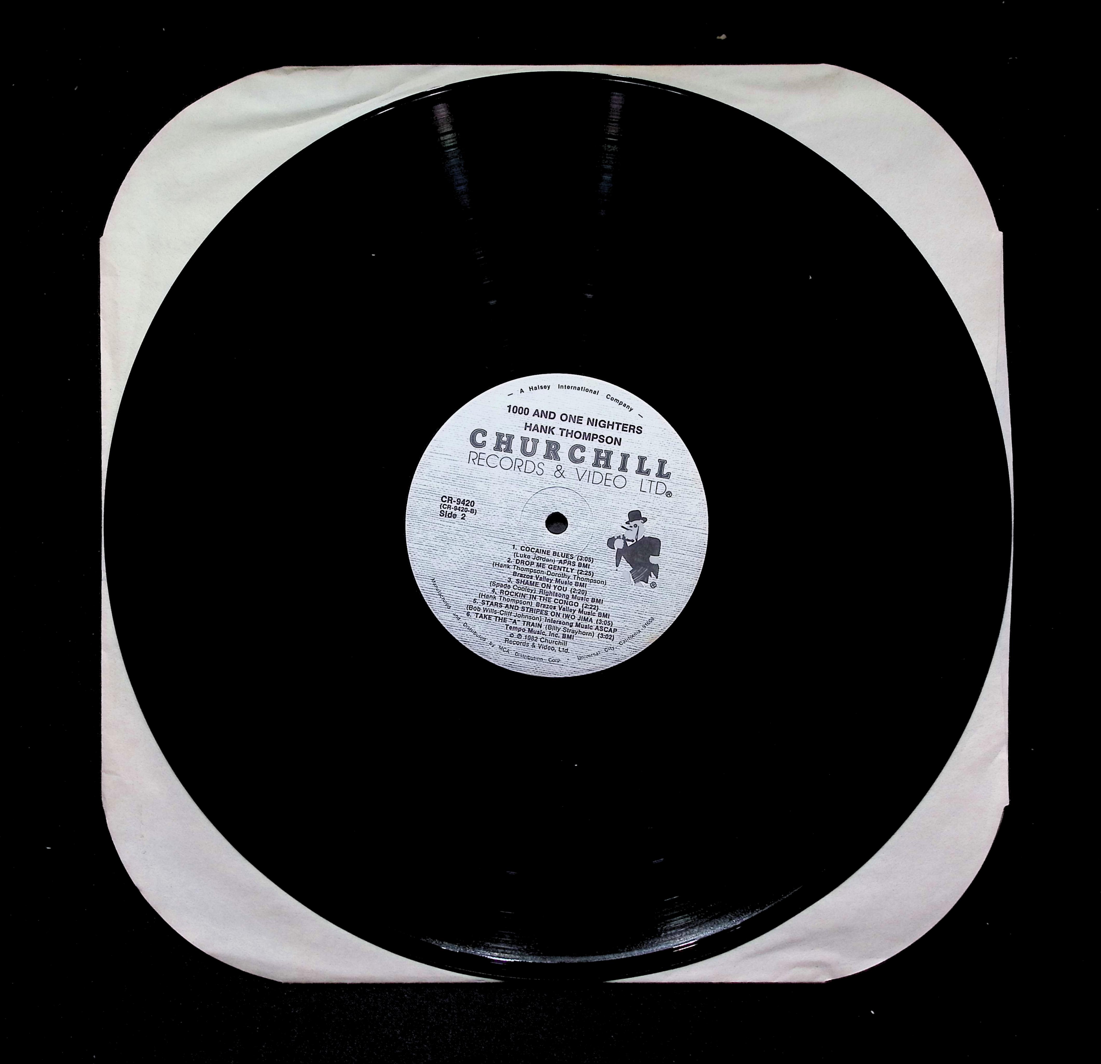 Hank Thompson - 1000 and One Nighters (1982) CR-9420 LP Vinyl — image 5
