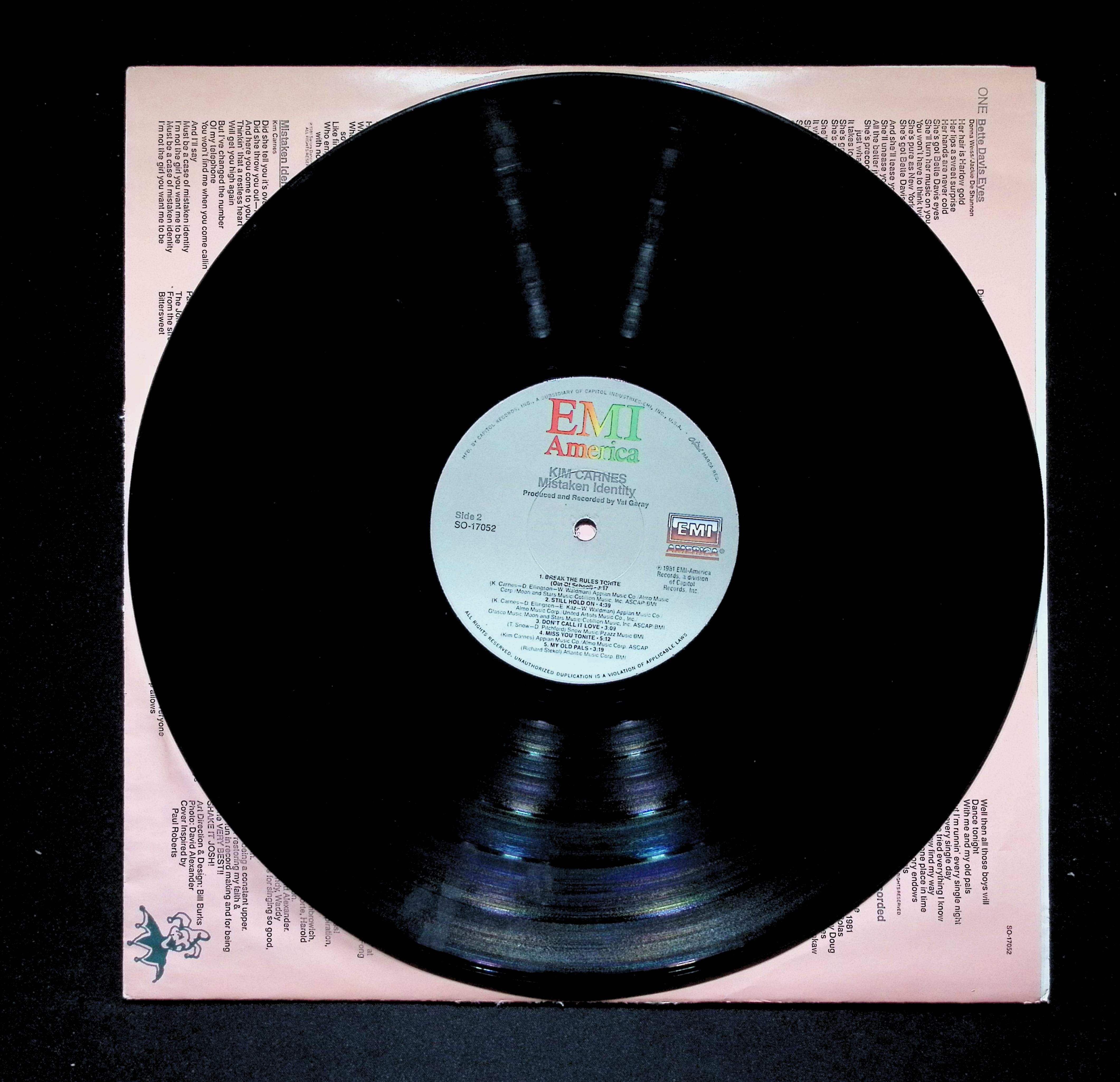 Kim Carnes - Mistaken Identity (1981) SO-17052 Vinyl LP Record — image 4