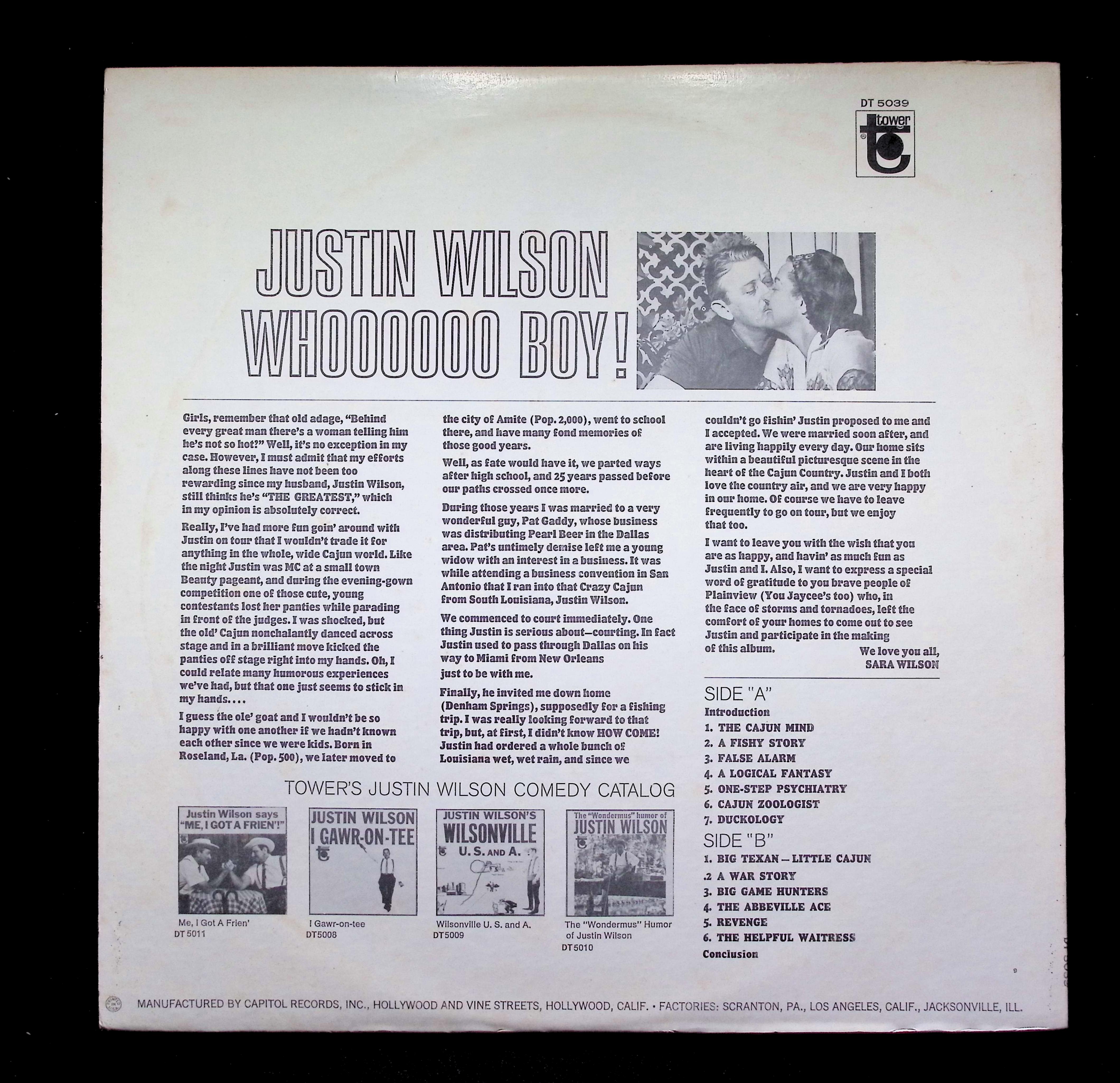 Justin Wilson - Whoooo Boy (1967) DT-5039 Vinyl LP Record — image 2