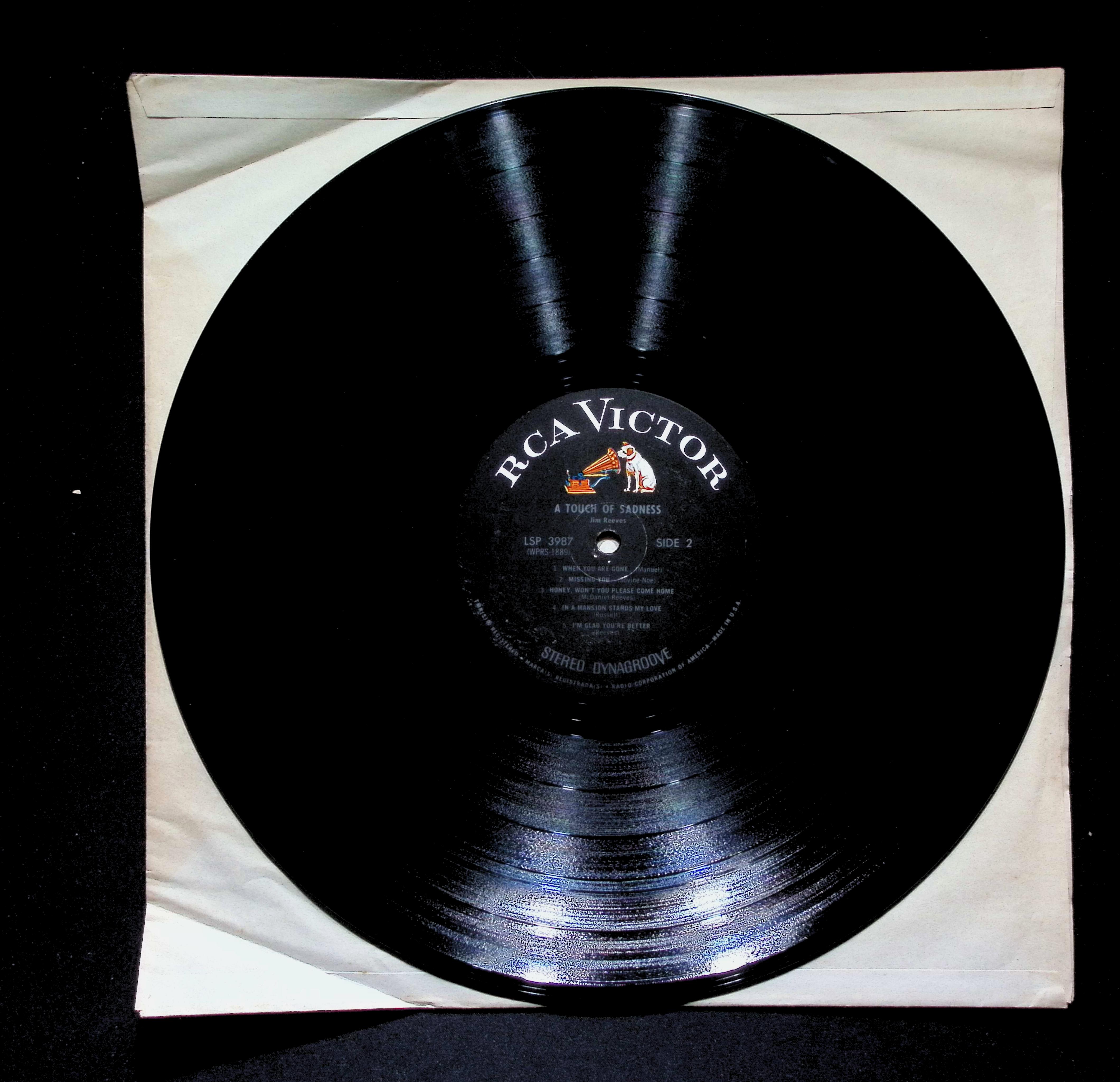 Jim Reeves - A Touch Of Sadness (1968) LSP-3987 Vinyl LP — image 4