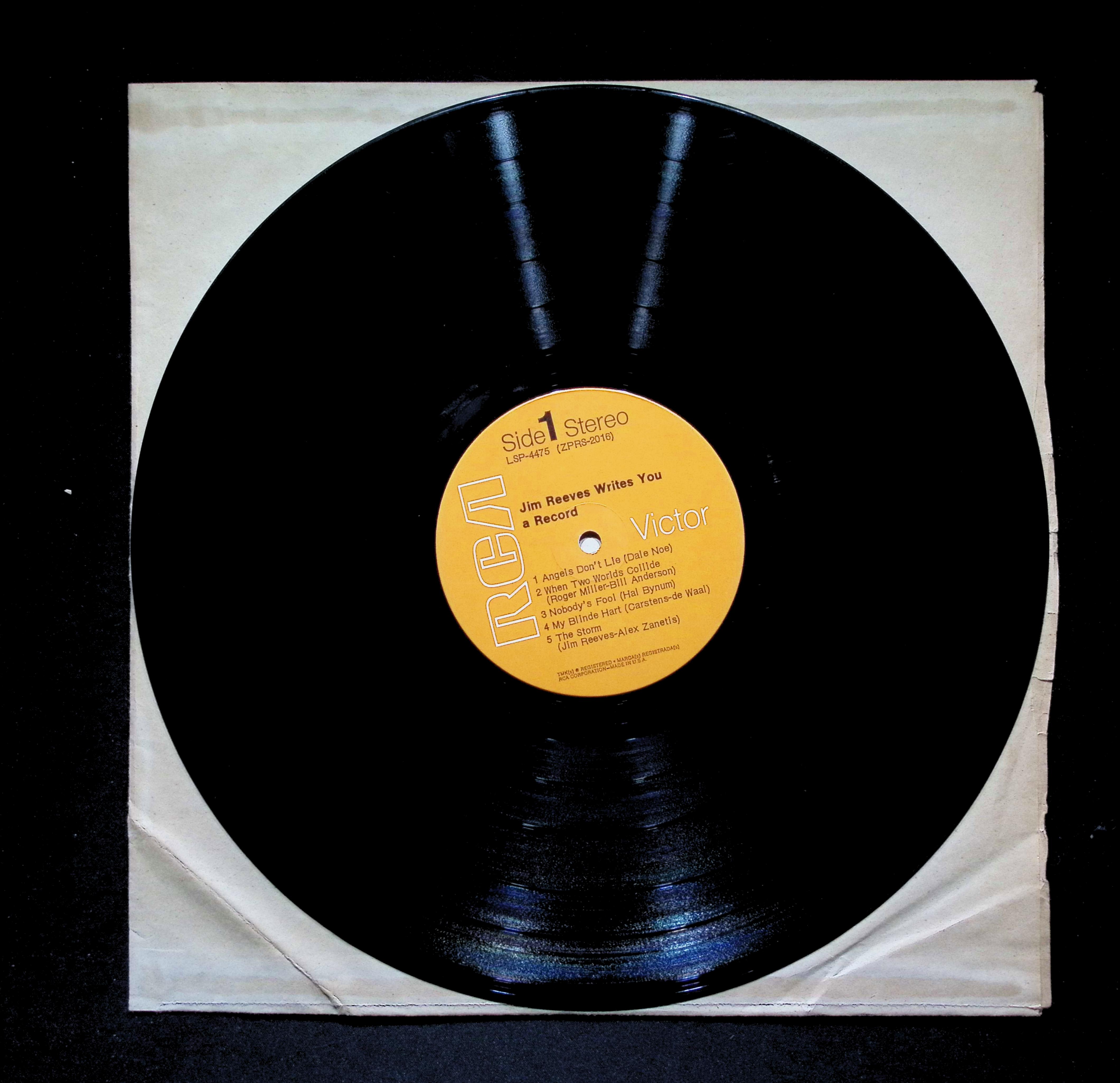 Jim Reeves - Writes You A Record (1971) LSP-4475 Vinyl LP — image 4