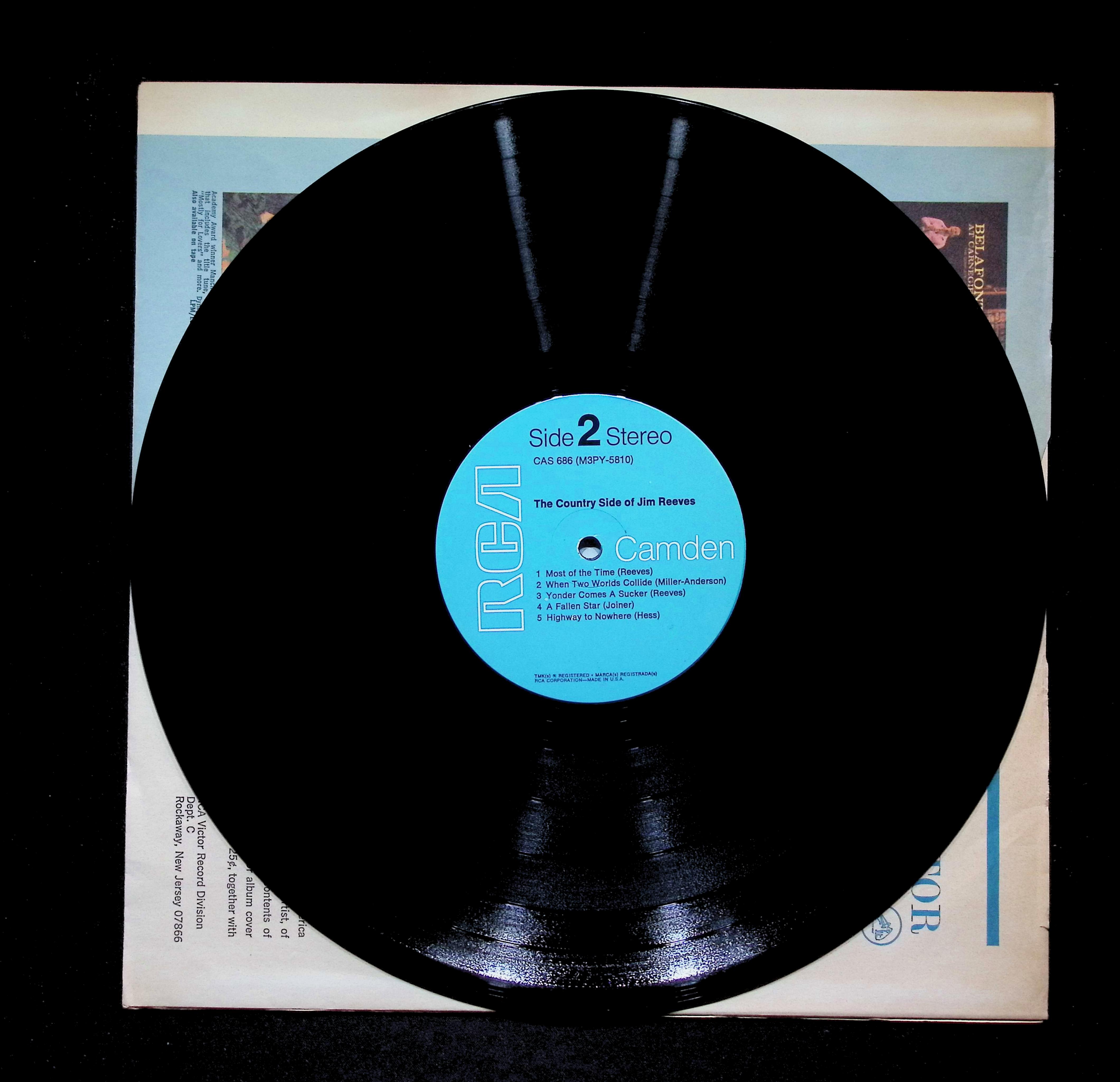 Jim Reeves - The Country Side Of Jim Reeves CAS-686 Vinyl LP — image 5