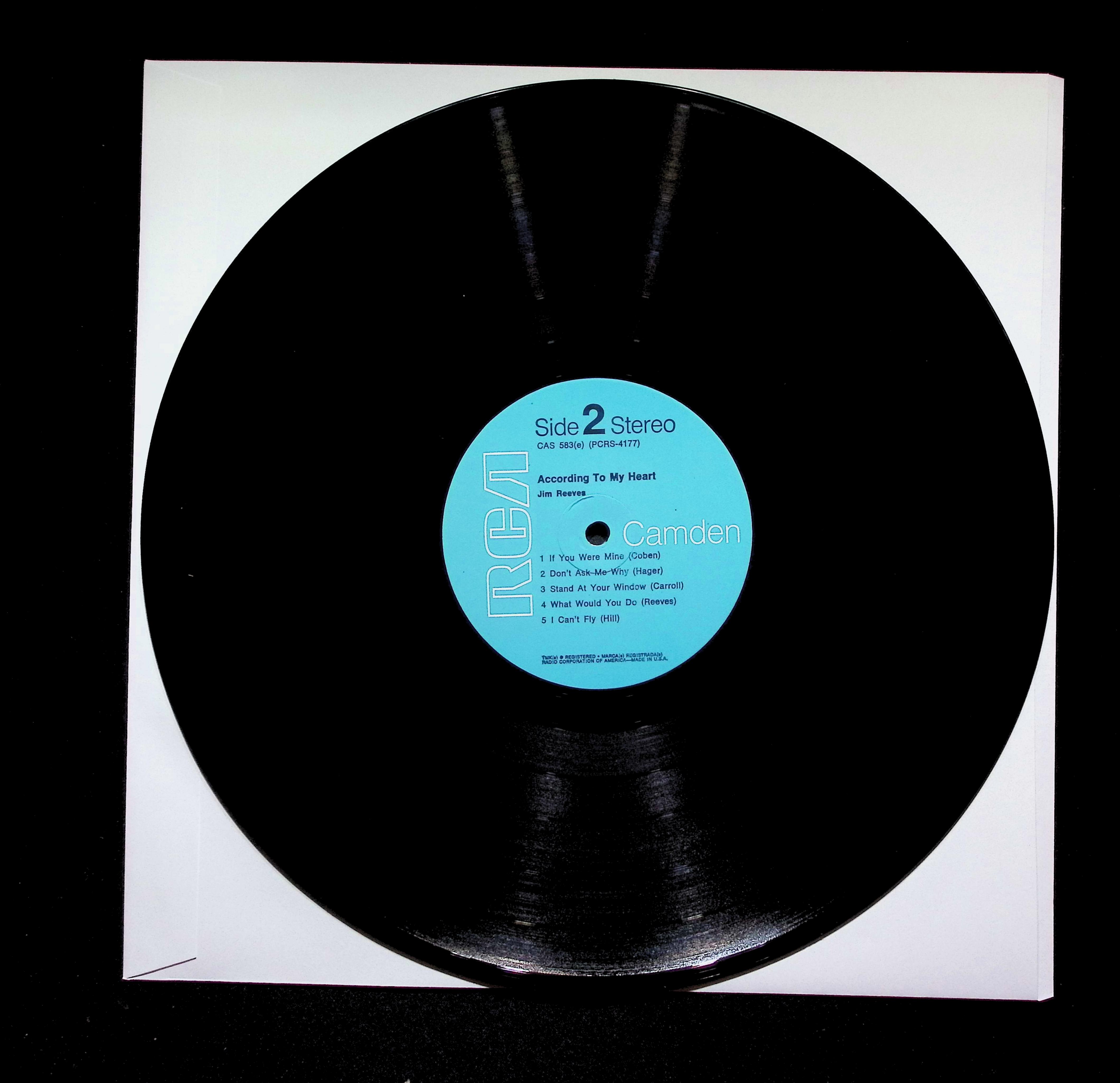 Jim Reeves - According To My Heart (1961) CAS-583(e) Vinyl LP — image 5