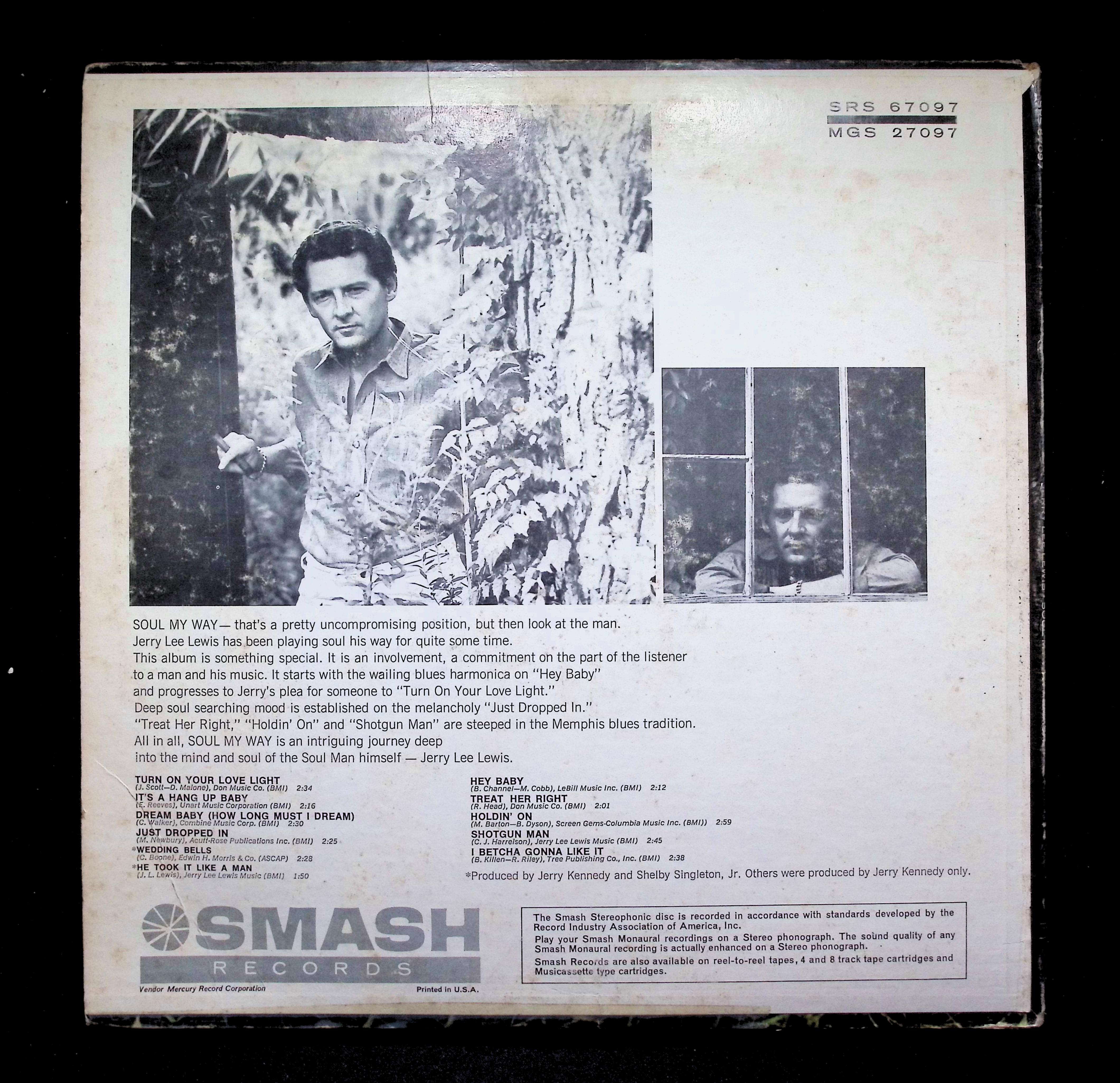 Jerry Lee Lewis - Soul My Way (1967) SRS 67097 Vinyl LP — image 2