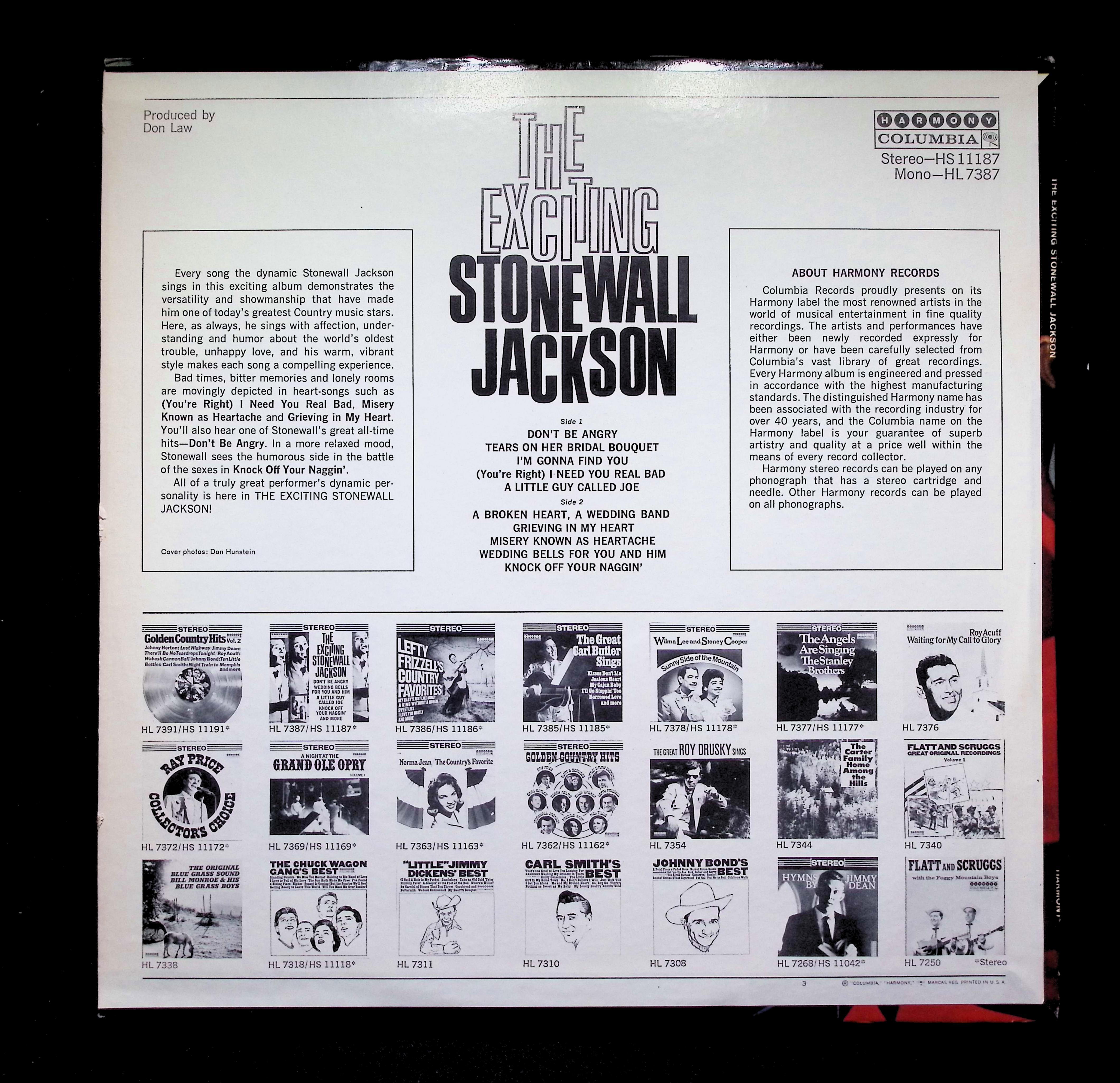Stonewall Jackson - The Exciting Stonewall Jackson (1966) HS 11187 LP — image 2