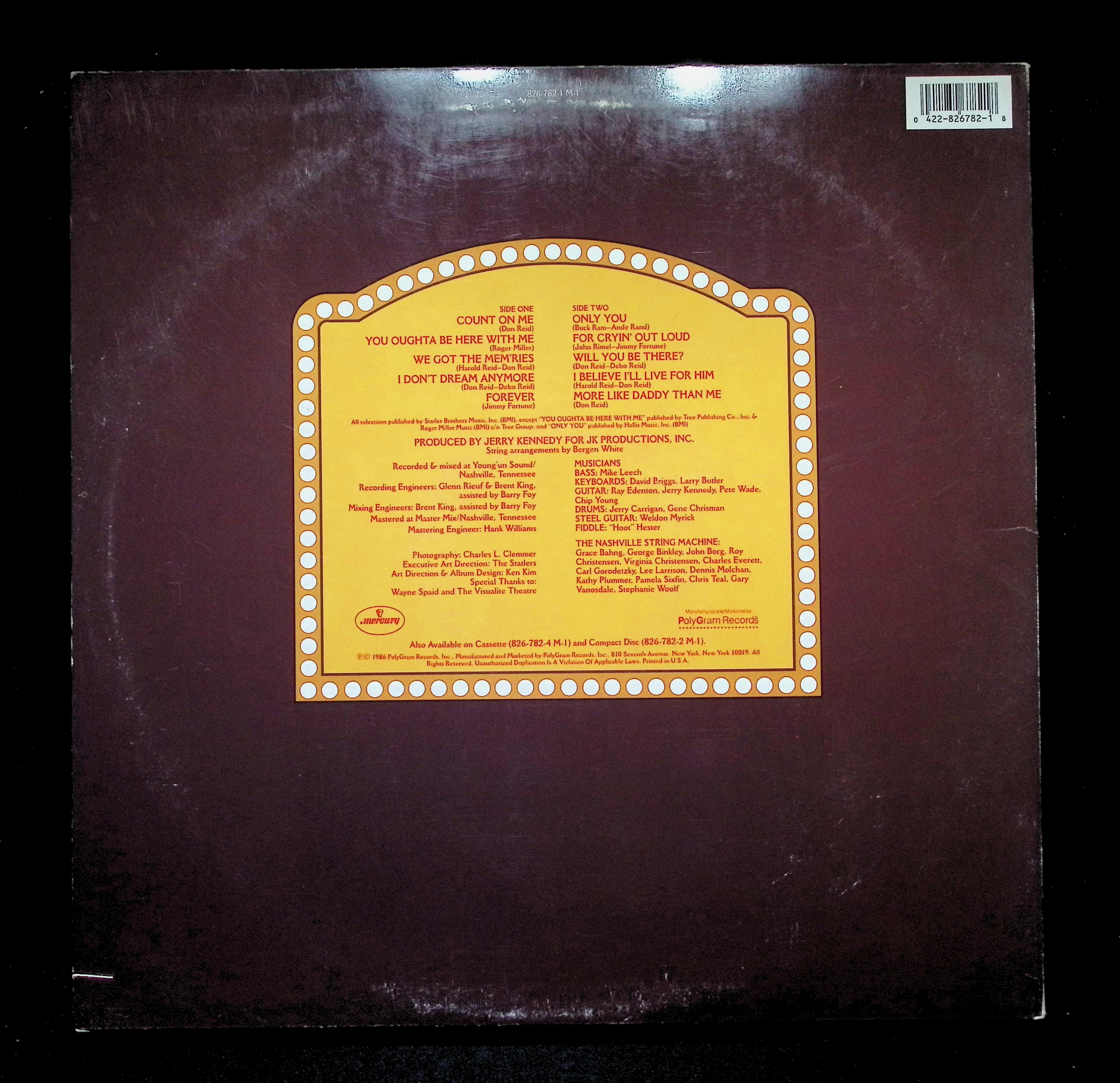 The Statler Brothers - Four For The Show (1986) 826-782-1 M-1 Vinyl LP — image 2