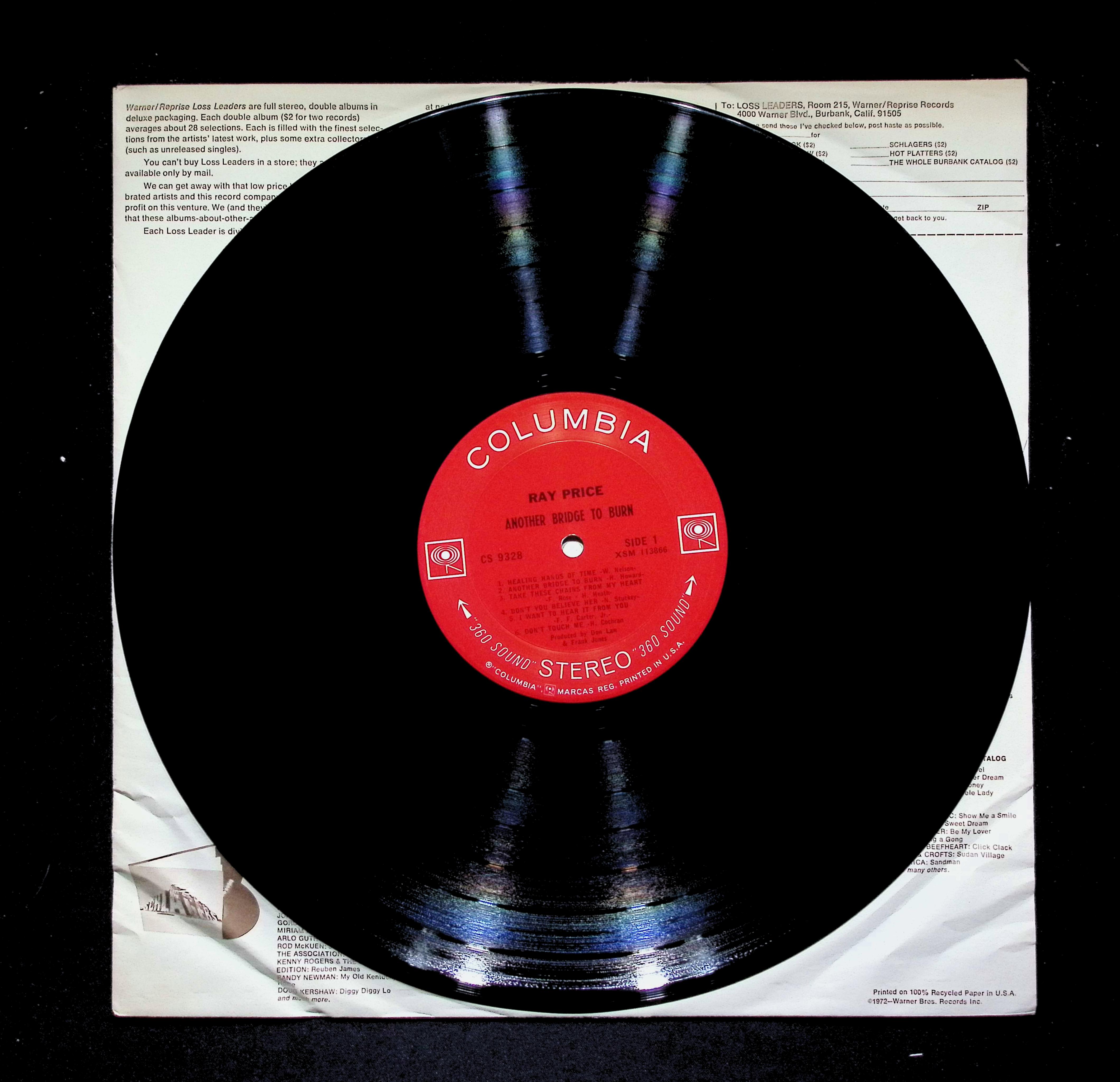 Ray Price - Another Bridge To Burn (1966) CS 9328 Vinyl LP — image 5