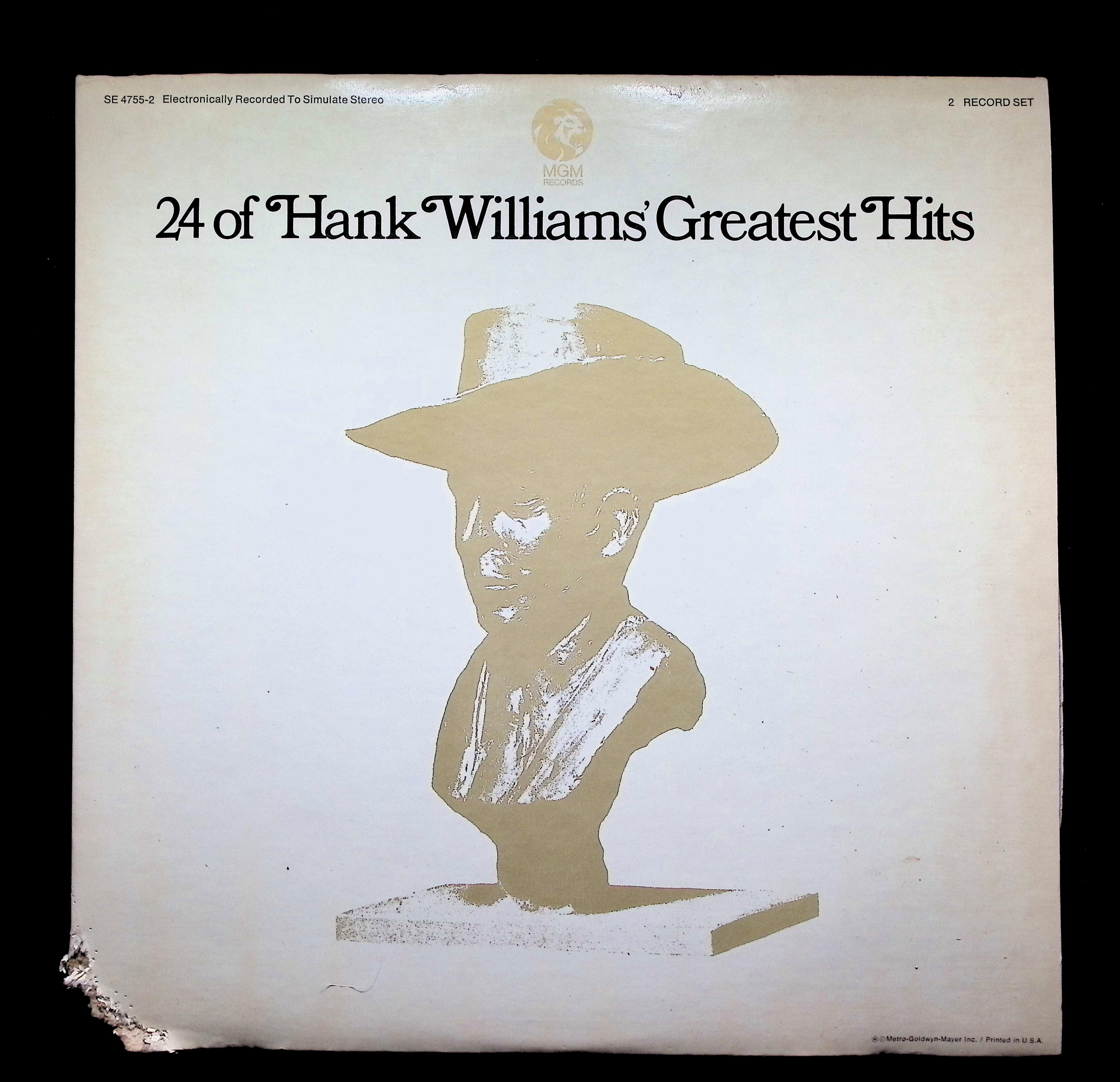 Hank Williams - 24 Of Hank Williams' Greatest Hits SE 4755-2 LP Vinyl