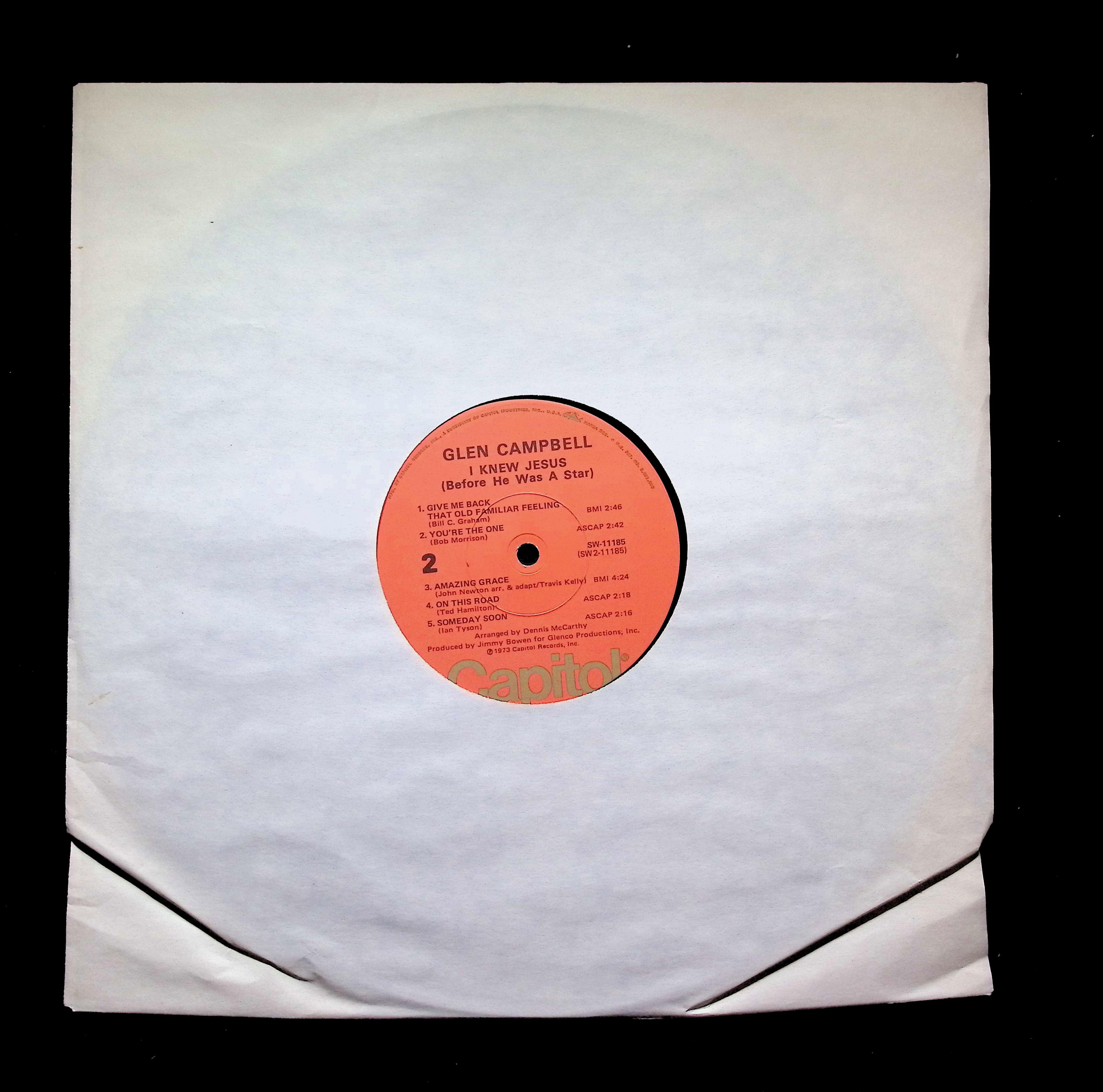 Glen Campbell - I Knew Jesus (Before He Was a Star) (1973) SW-11185 LP — image 3