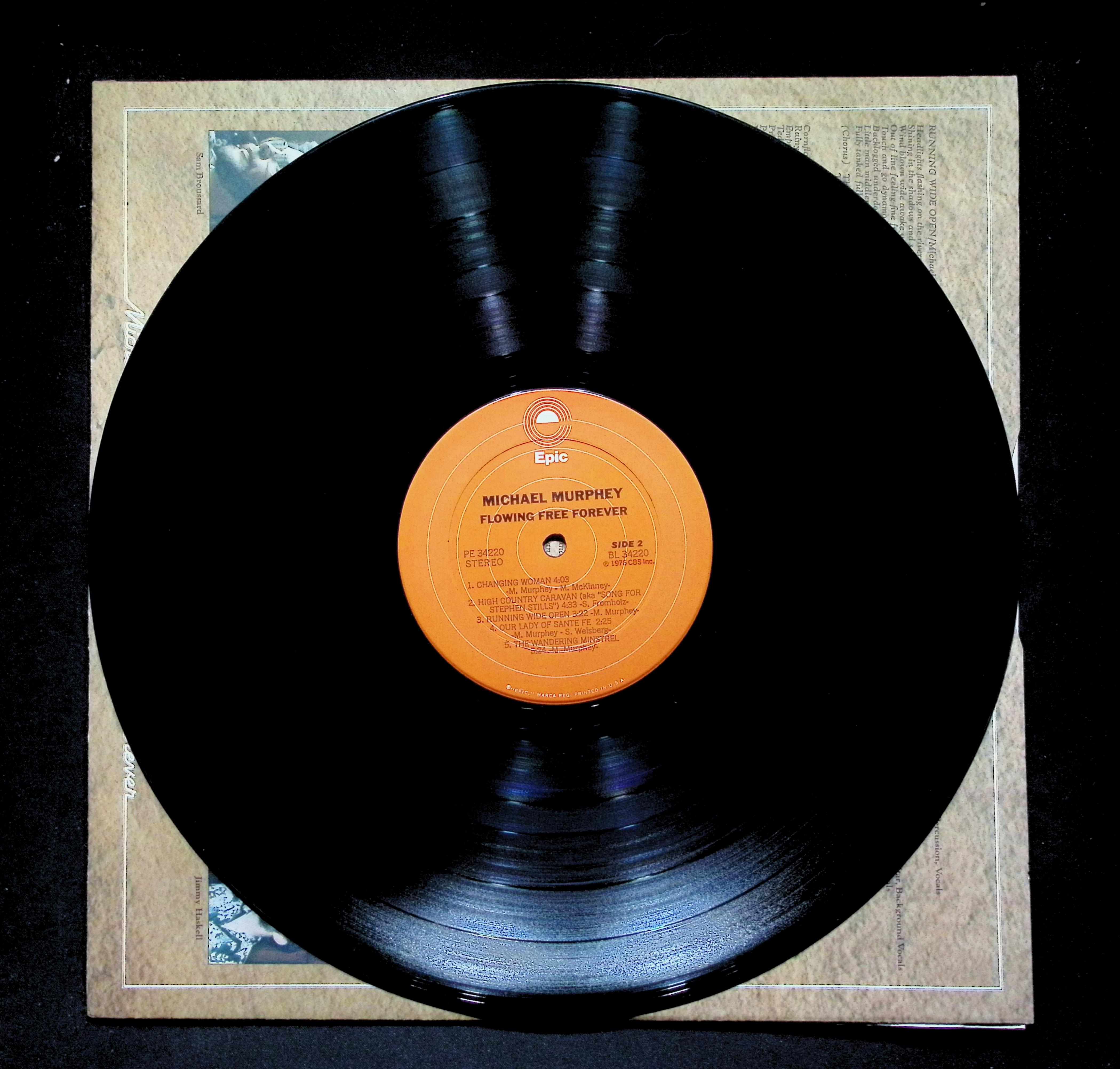 Michael Martin Murphey Flowing Free Forever LP 1976 PE 34220 Rock — image 4
