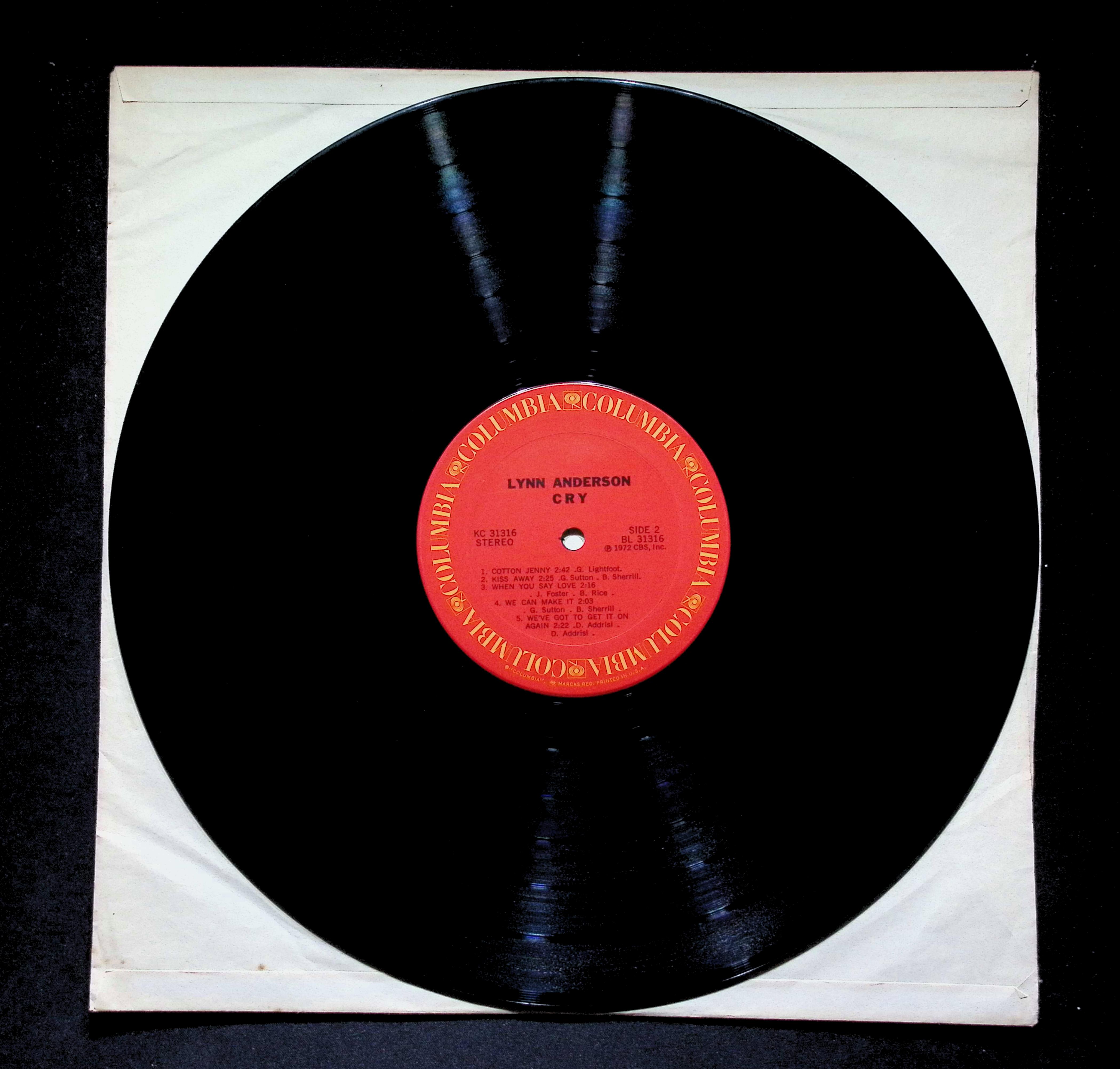Lynn Anderson Cry LP 1972 KC 31316 Pop — image 5