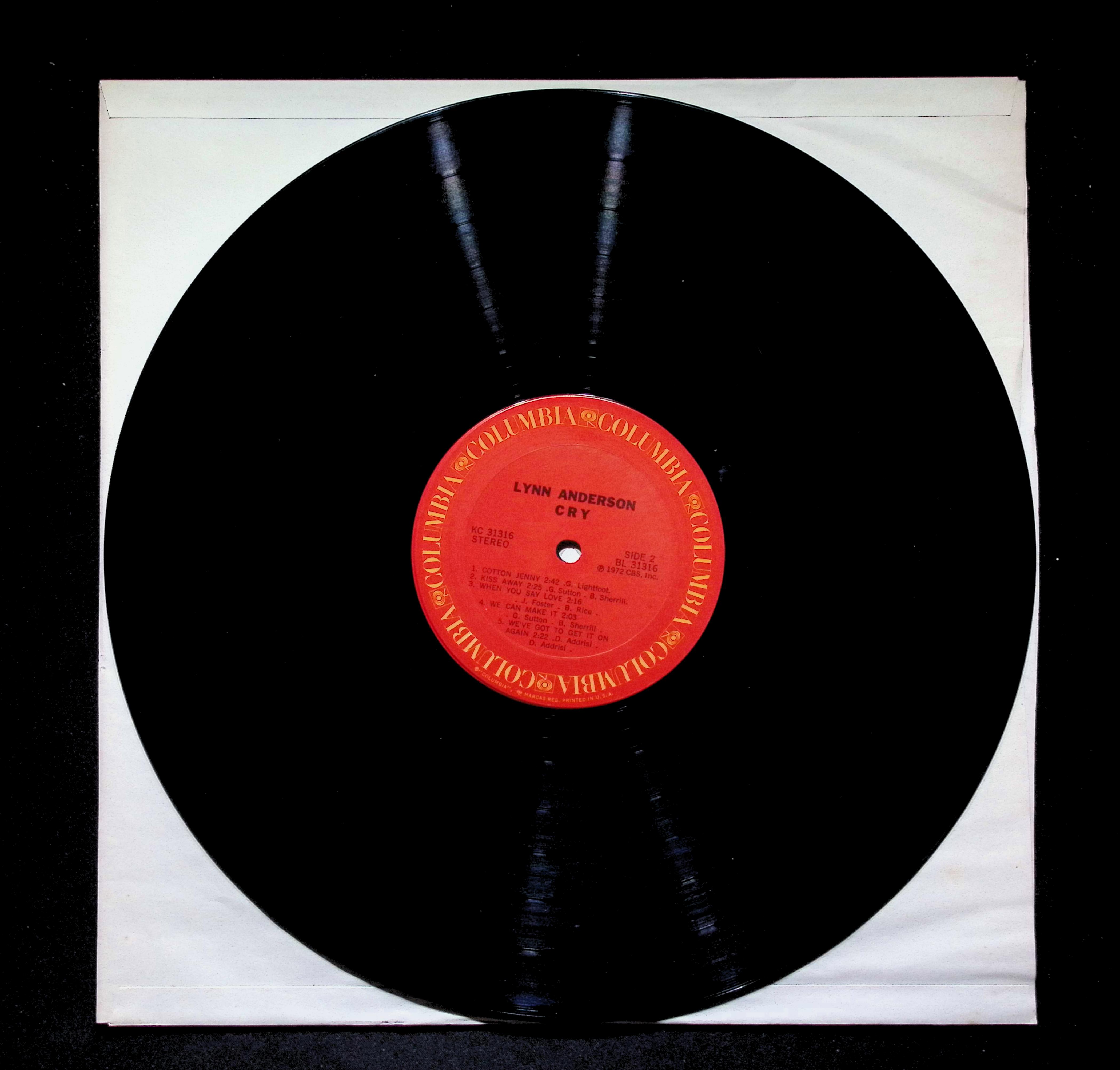 Lynn Anderson Cry LP 1972 KC 31316 Pop — image 4