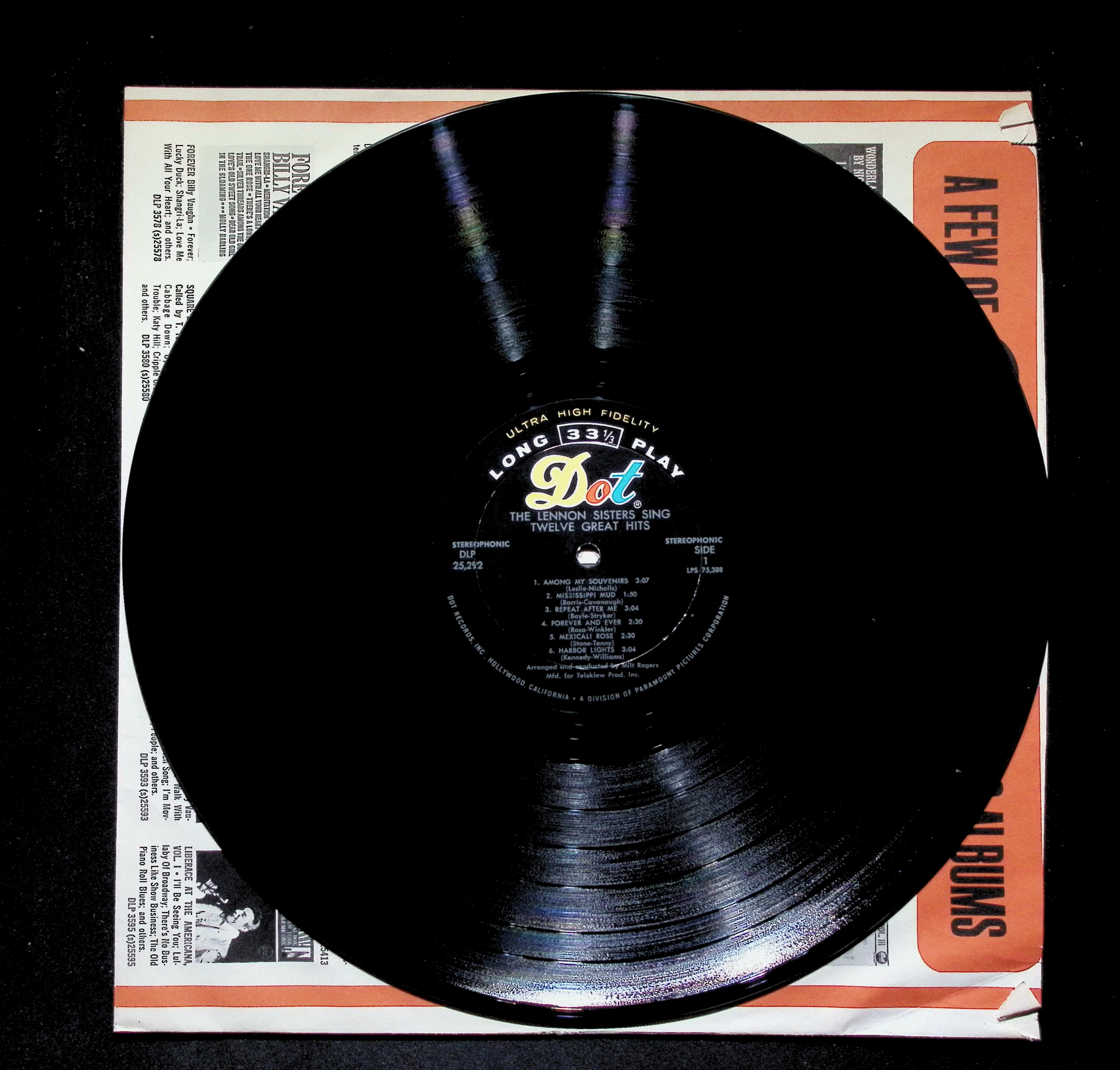 The Lennon Sisters Sing Twelve Great Hits LP  DLP 25292 Pop — image 4