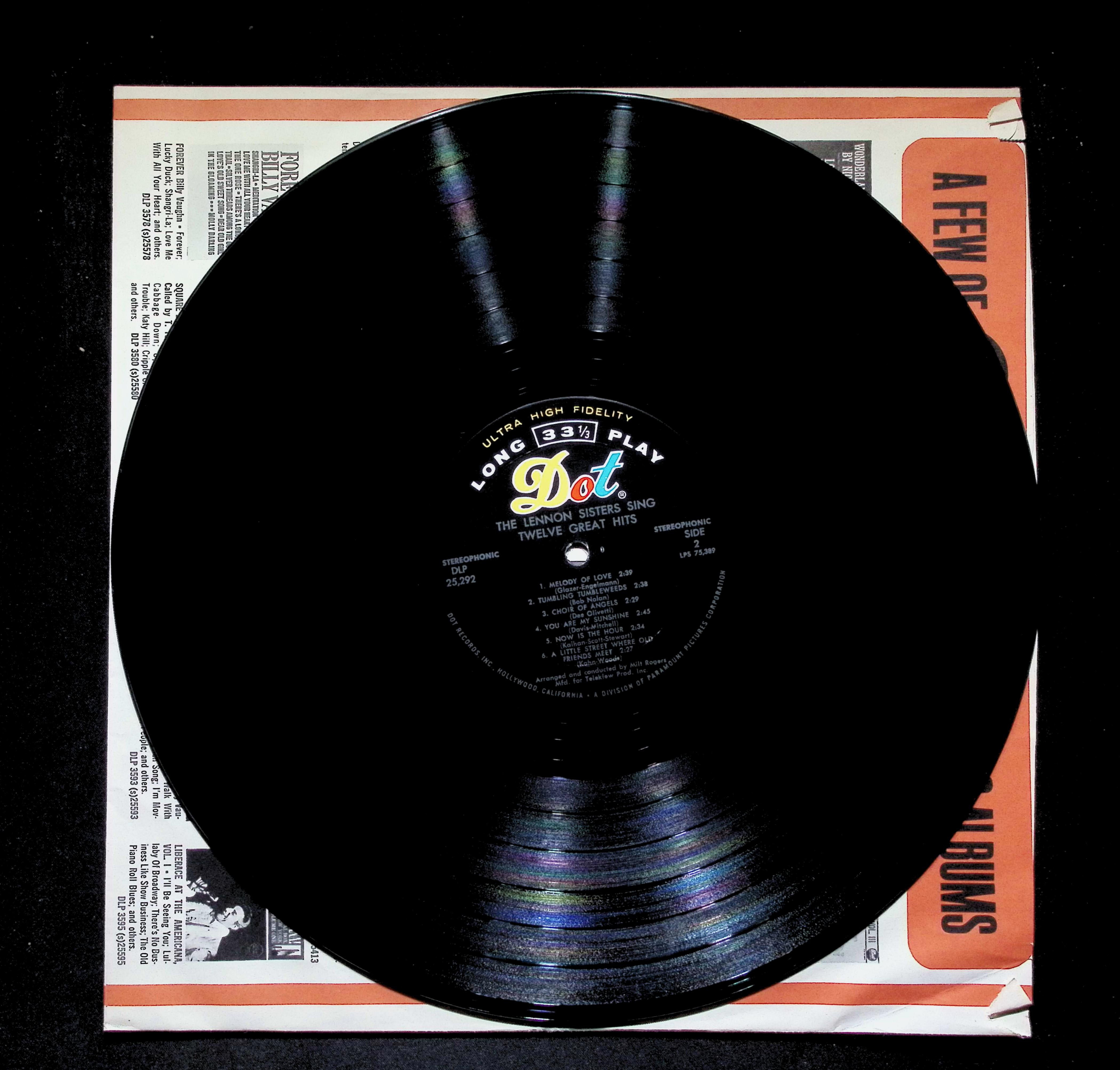 The Lennon Sisters Sing Twelve Great Hits LP  DLP 25292 Pop — image 5